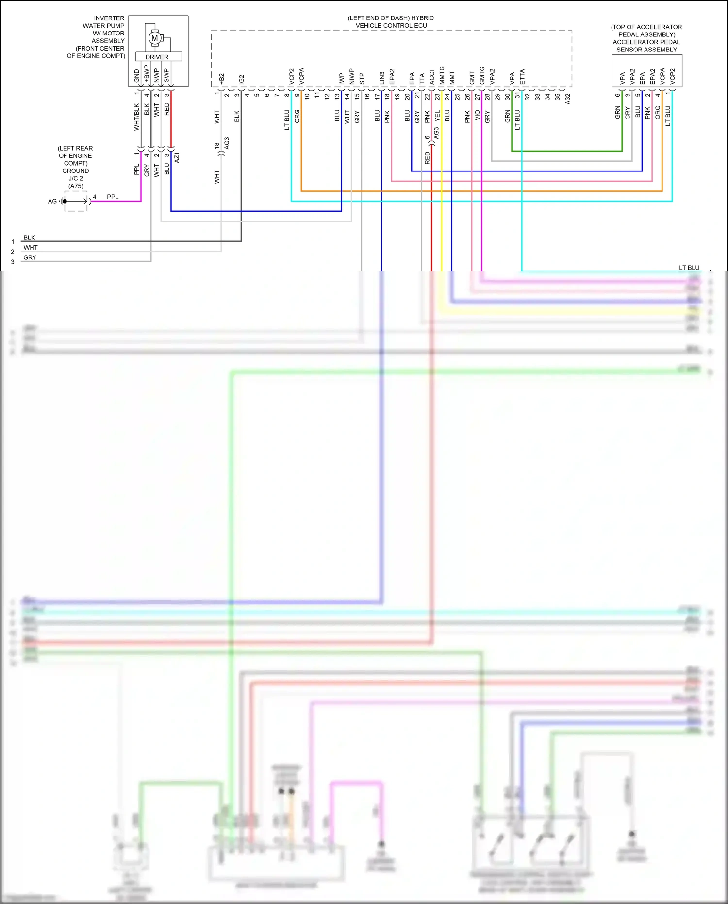 Wiring diagram accelerator pedal sensor assembly for Lexus ES XV70 (2018-2021) (3 of 4)