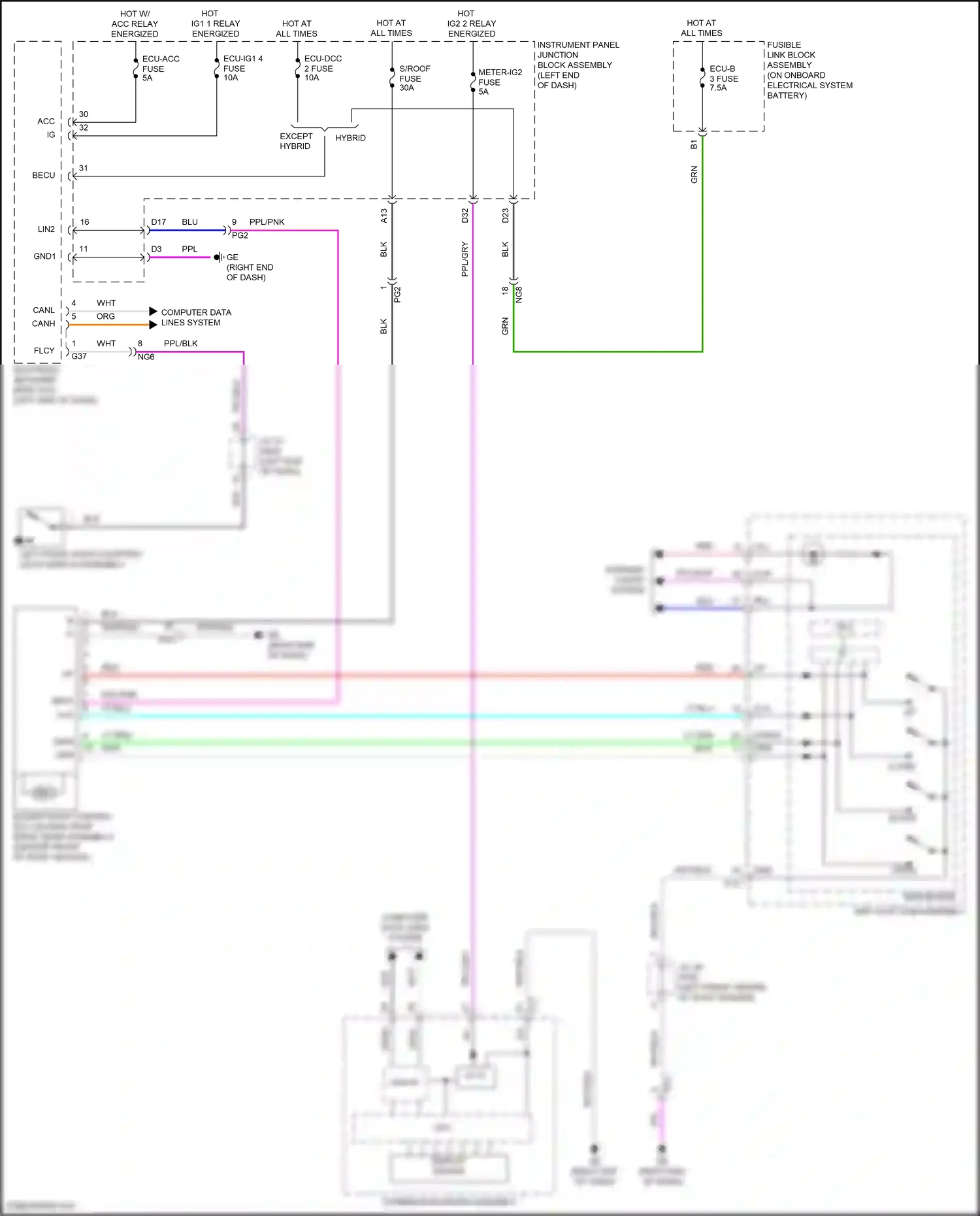 Wiring diagram blk for Lexus ES XV70 (2018-2021) (110 of 159)