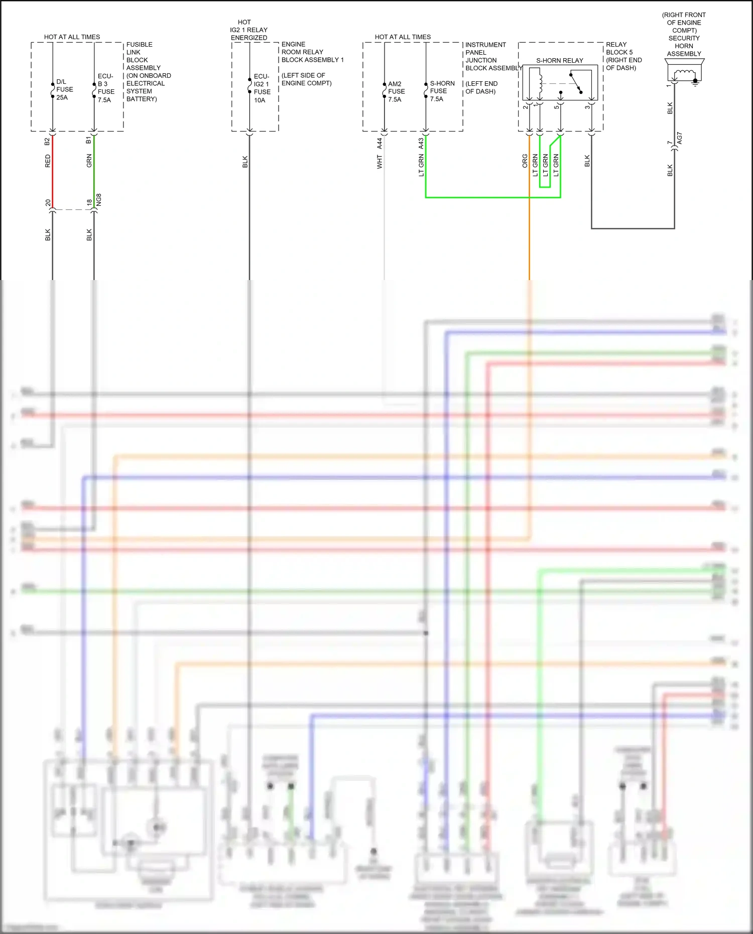 Wiring diagram blk for Lexus ES XV70 (2018-2021) (8 of 159)