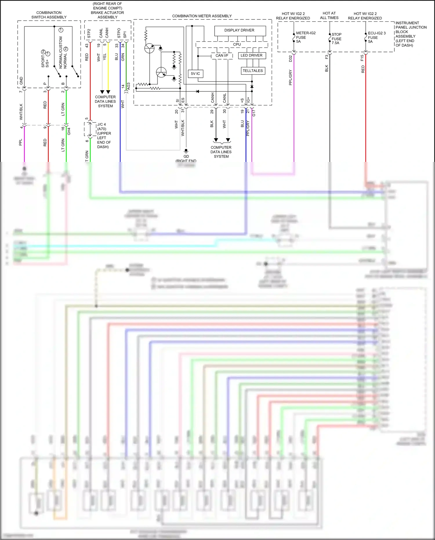 Wiring diagram brake actuator assembly for Lexus ES XV70 (2018-2021) (10 of 12)
