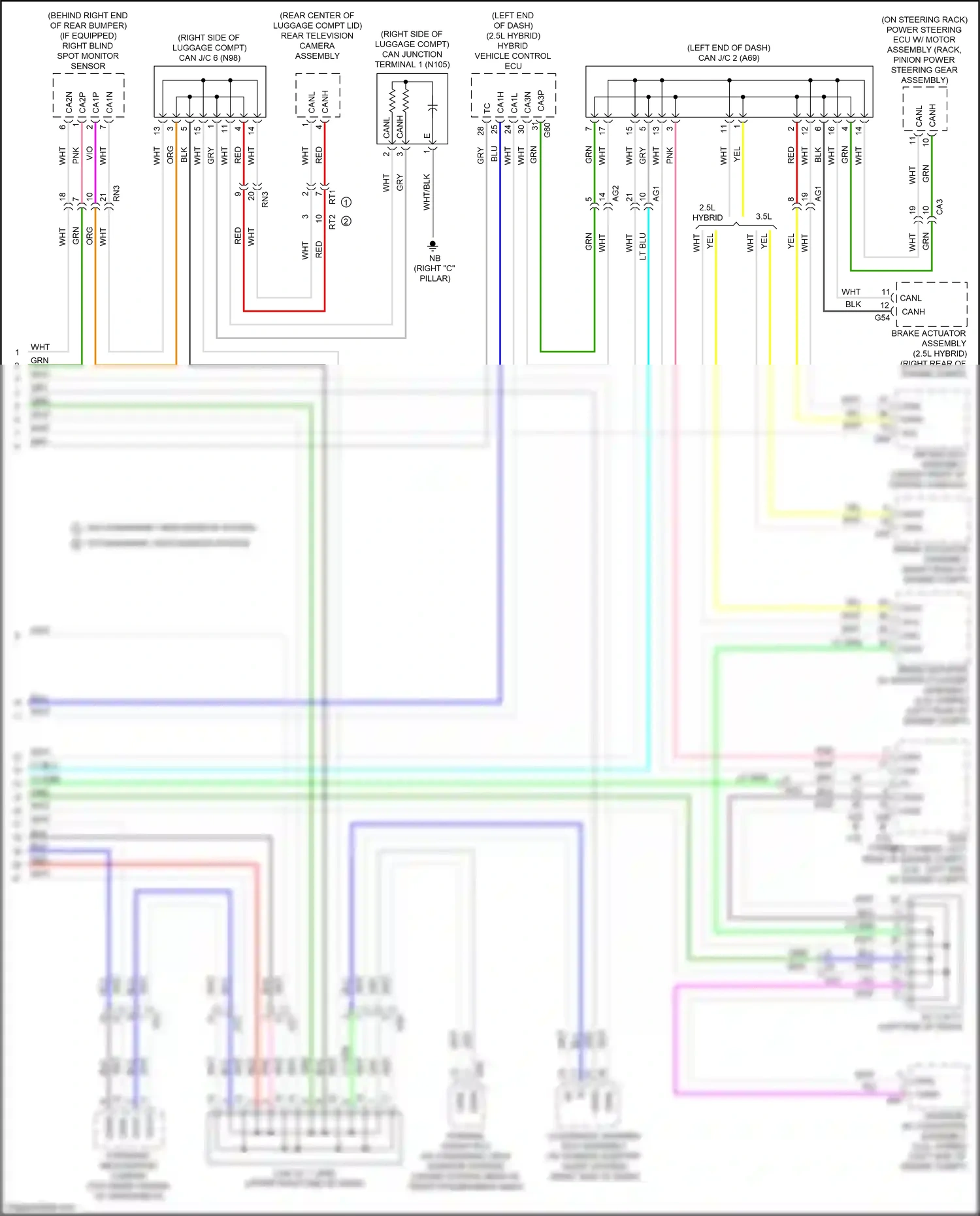 Wiring diagram brake actuator assembly for Lexus ES XV70 (2018-2021) (1 of 12)