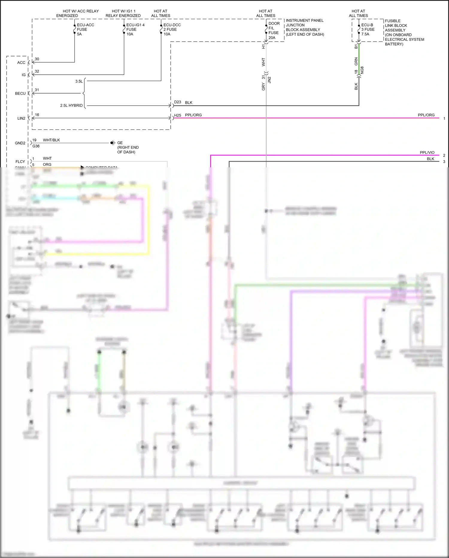 Wiring diagram brn for Lexus ES XV70 (2018-2021) (29 of 72)