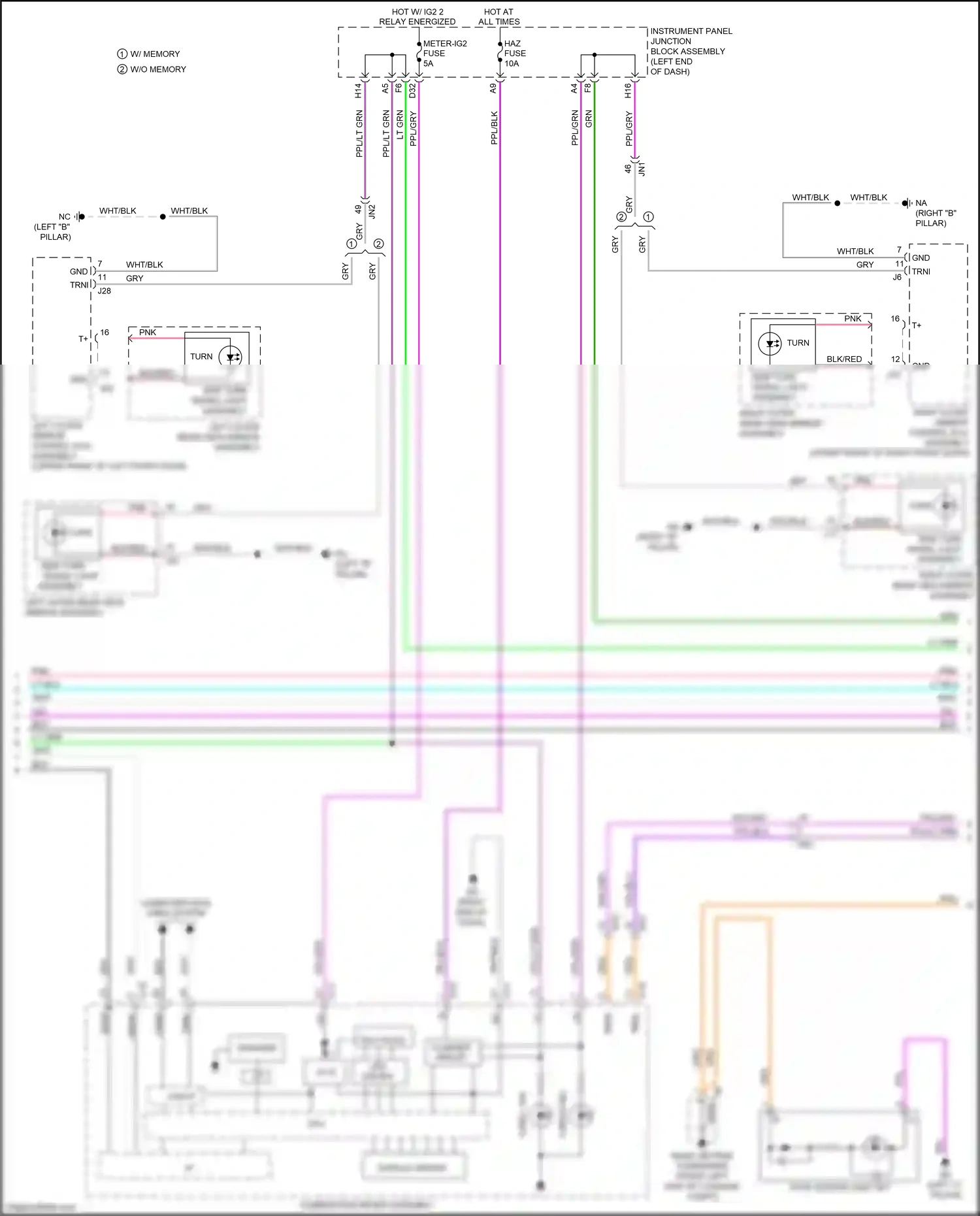 Wiring diagram combination meter assembly for Lexus ES XV70 (2018-2021) (4 of 36)