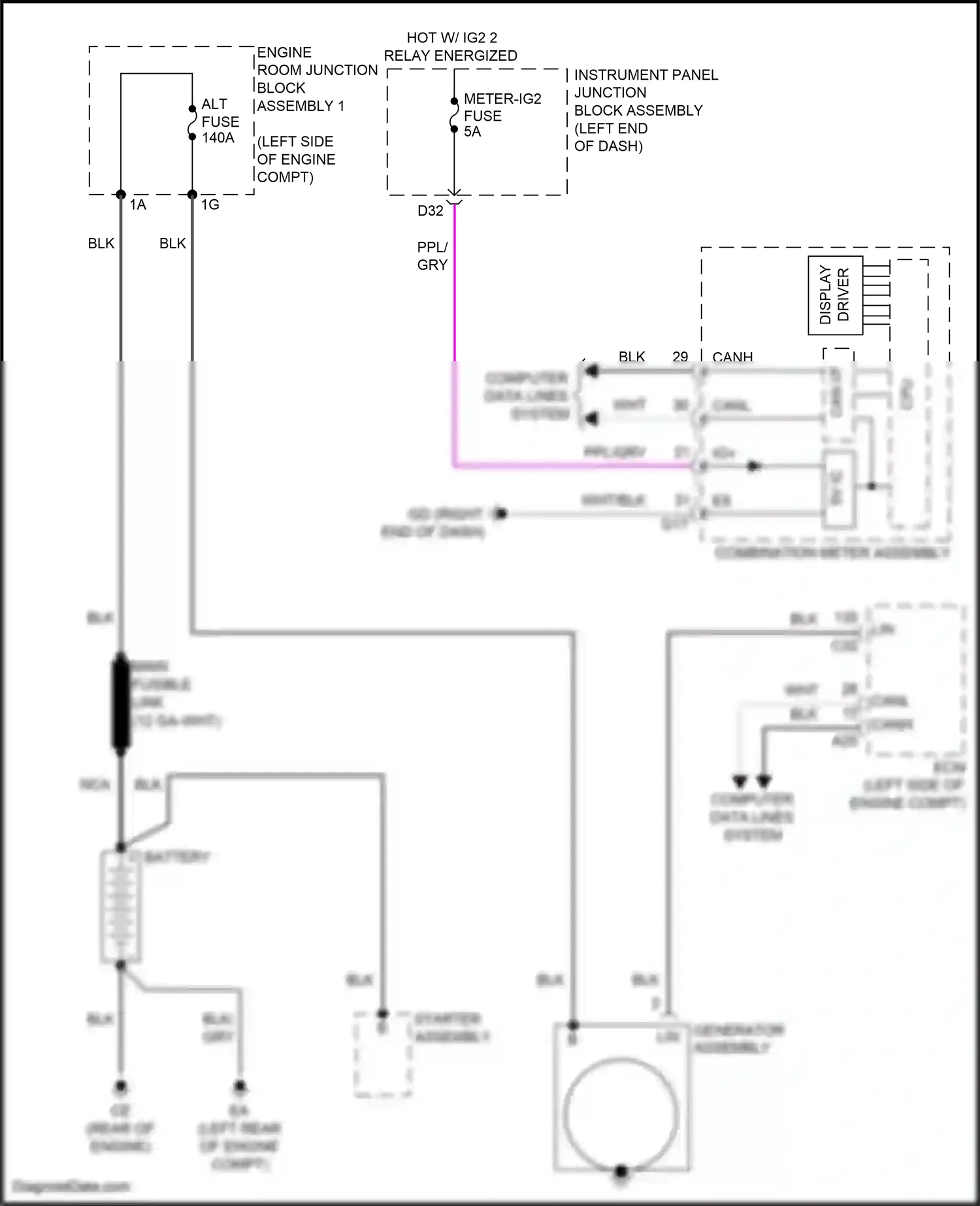 Wiring diagram combination meter assembly for Lexus ES XV70 (2018-2021) (33 of 36)