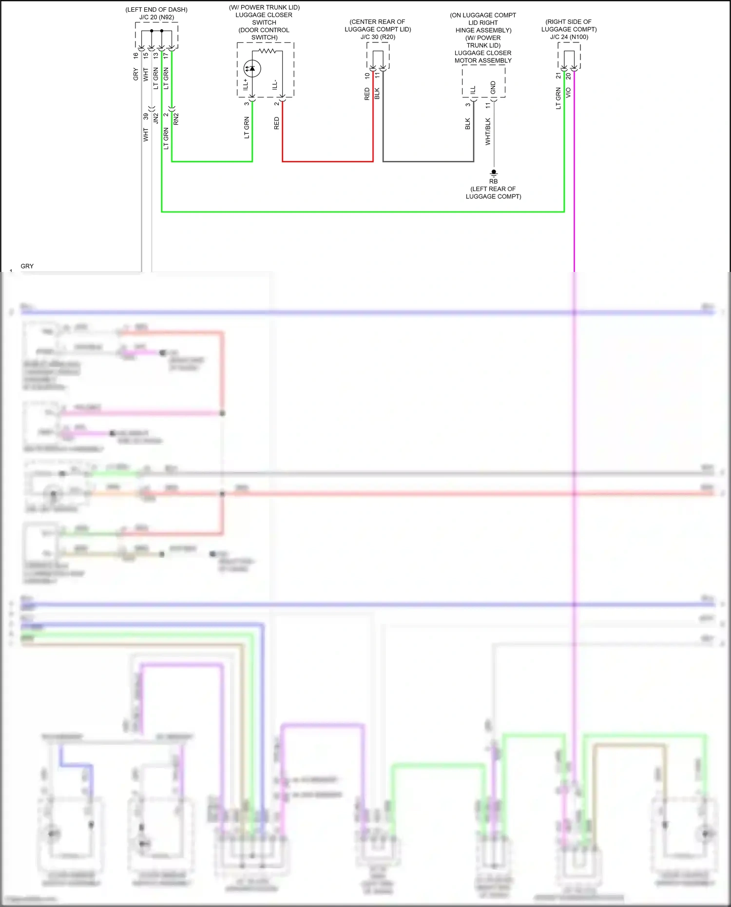 Wiring diagram door control switch assembly for Lexus ES XV70 (2018-2021) (3 of 5)