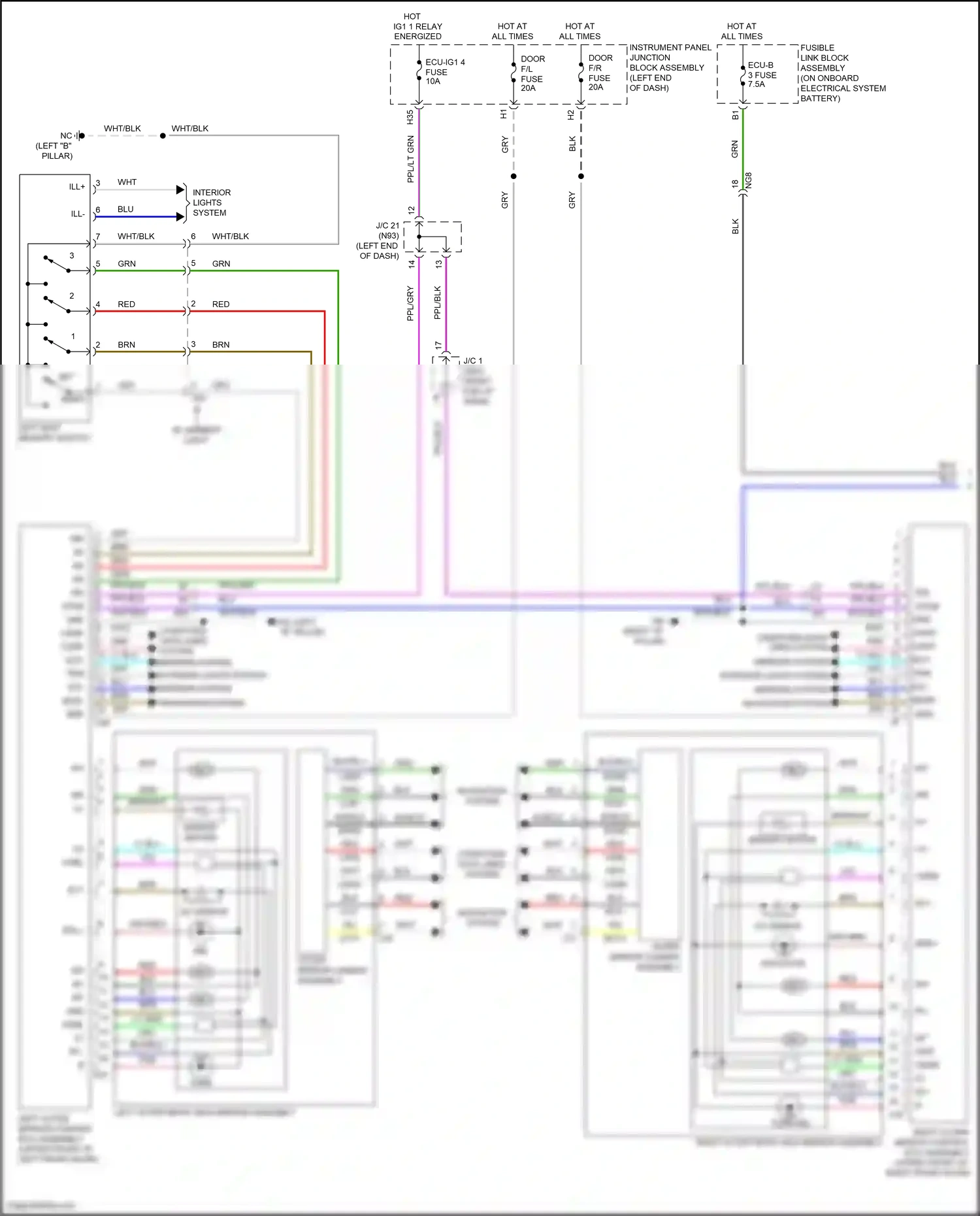 Wiring diagram ec mirror for Lexus ES XV70 (2018-2021) (1 of 1)