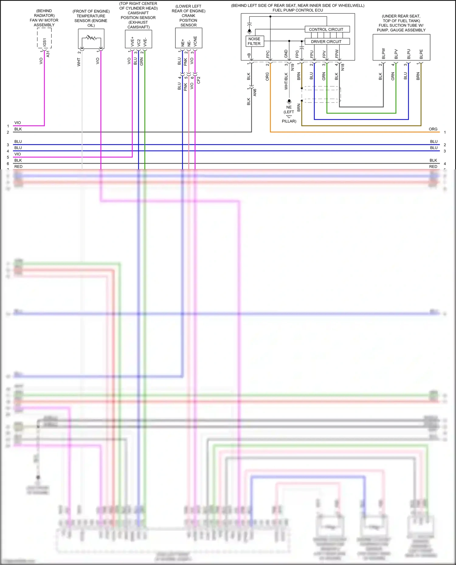 Wiring diagram engine coolant temperature sensor for Lexus ES XV70 (2018-2021) (3 of 3)