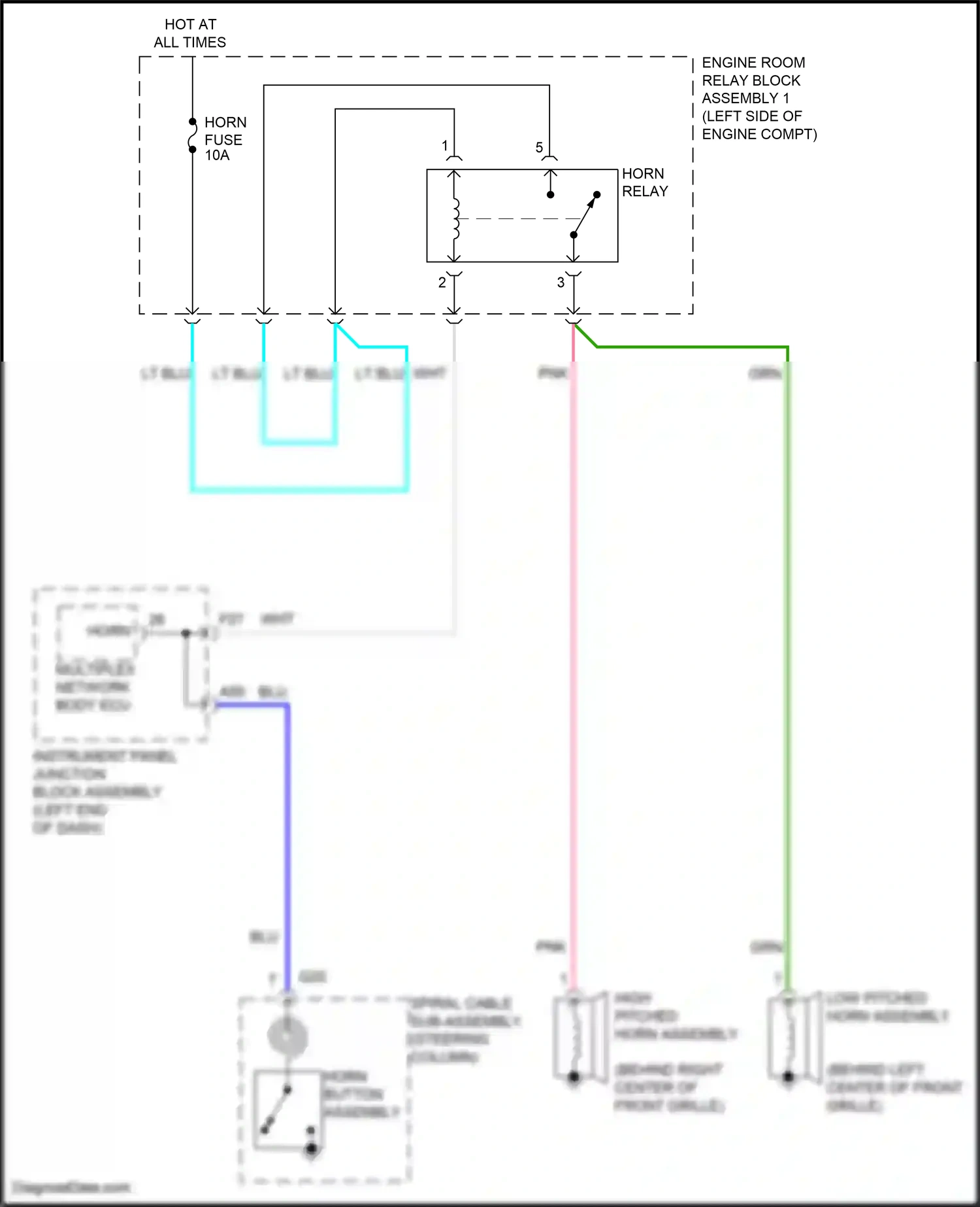 Wiring diagram engine room relay block assembly 1 for Lexus ES XV70 (2018-2021) (4 of 37)