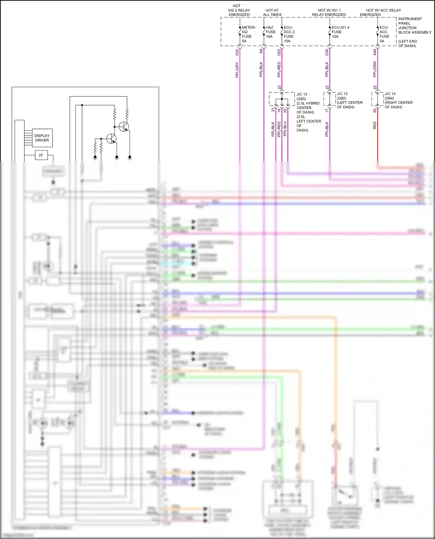 Wiring diagram flasher circuit for Lexus ES XV70 (2018-2021) (2 of 3)