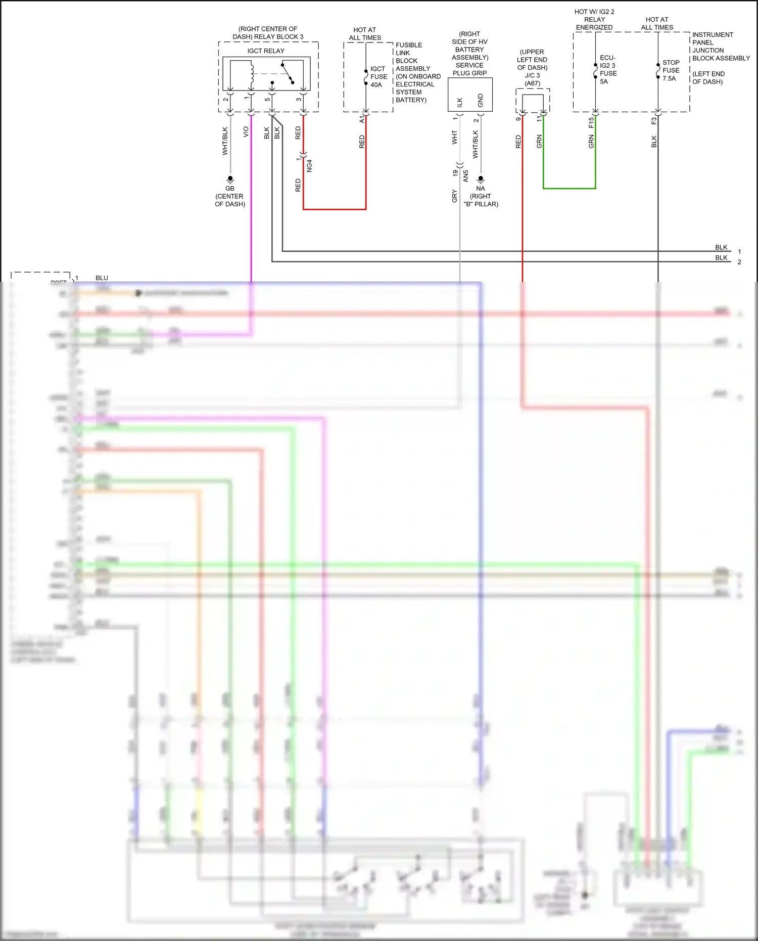 Wiring diagram grn for Lexus ES XV70 (2018-2021) (128 of 141)