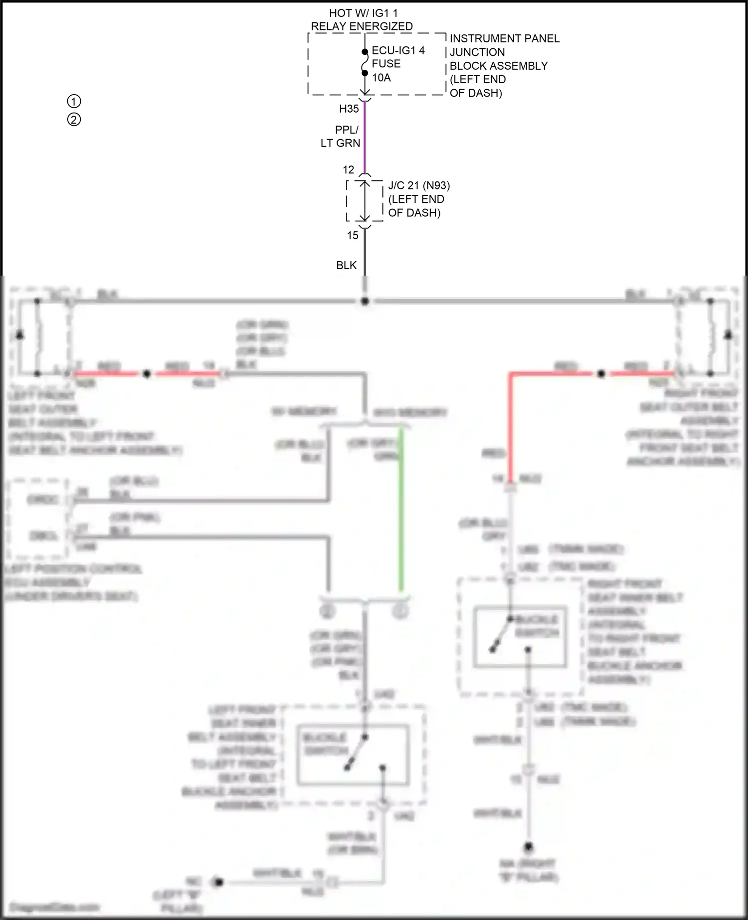 Wiring diagram instrument panel junction block assembly for Lexus ES XV70 (2018-2021) (6 of 98)