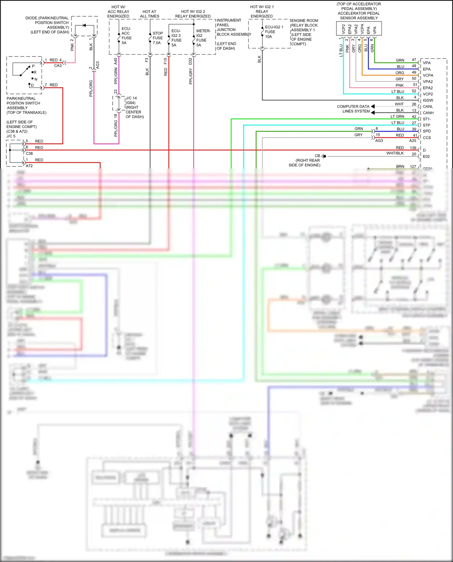 Wiring diagram led driver for Lexus ES XV70 (2018-2021) (2 of 15)