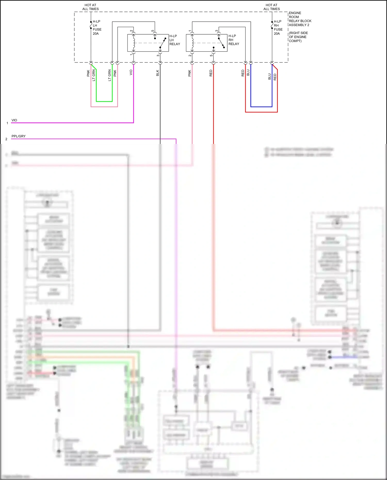 Wiring diagram leveling actuator for Lexus ES XV70 (2018-2021) (1 of 1)