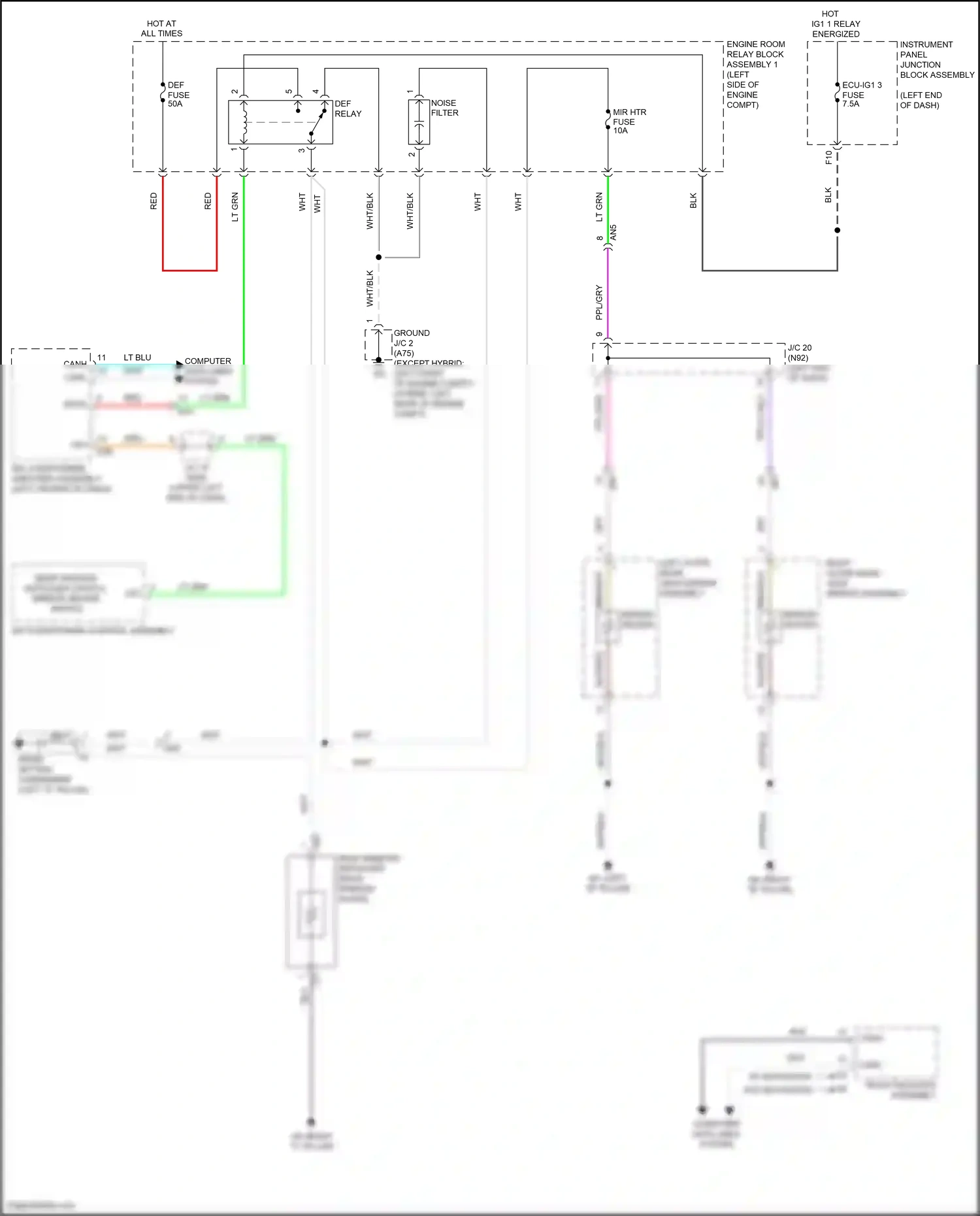 Wiring diagram lt grn for Lexus ES XV70 (2018-2021) (49 of 123)