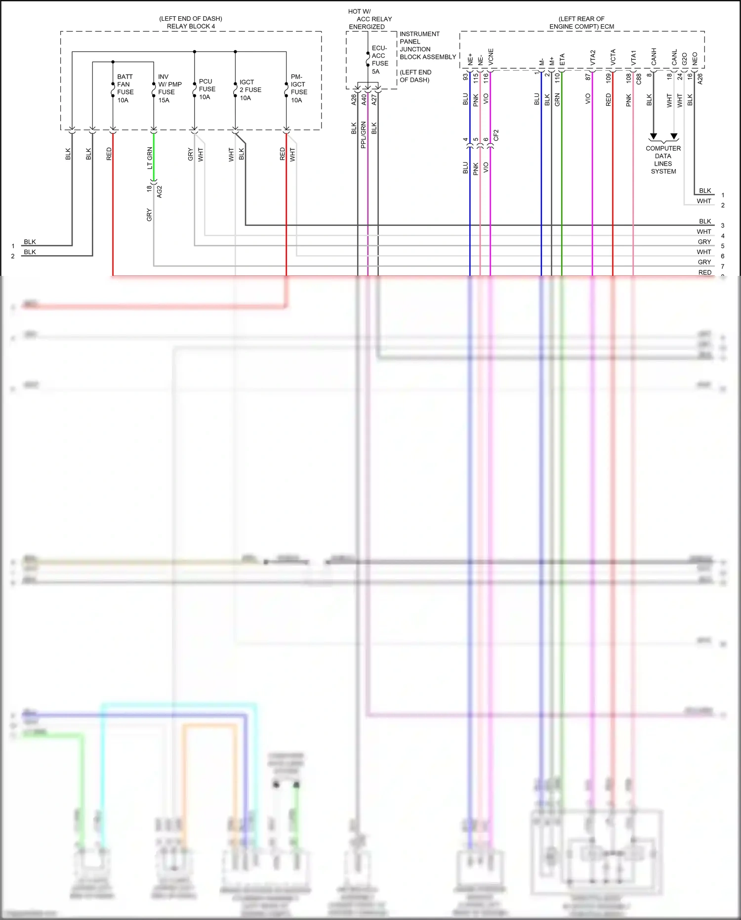 Wiring diagram ne+ for Lexus ES XV70 (2018-2021) (2 of 4)