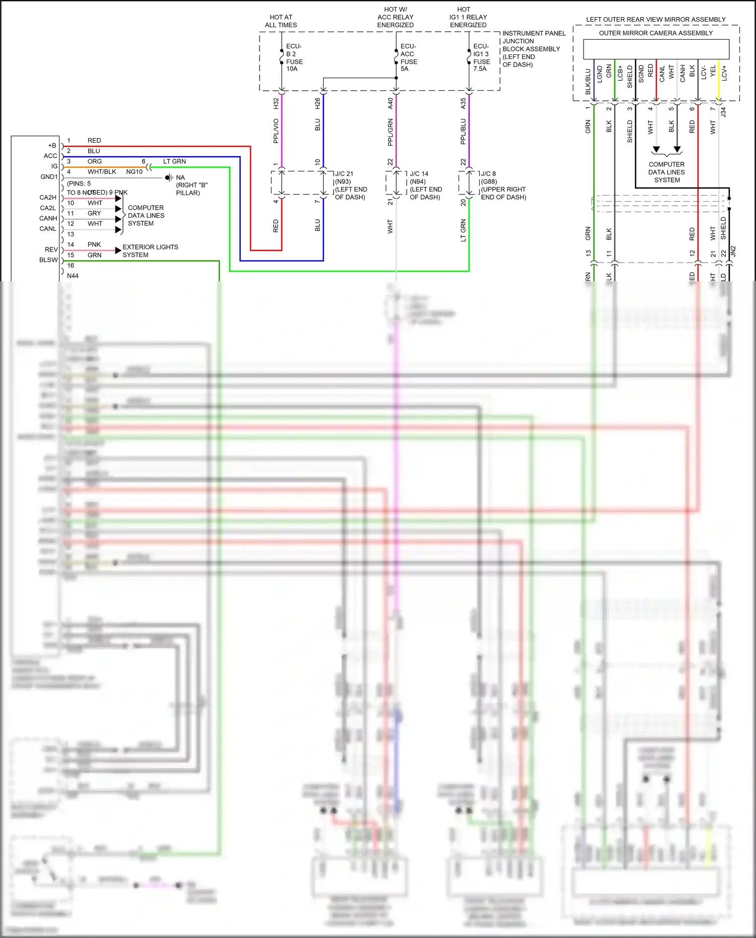 Wiring diagram ppl/blu for Lexus ES XV70 (2018-2021) (24 of 31)