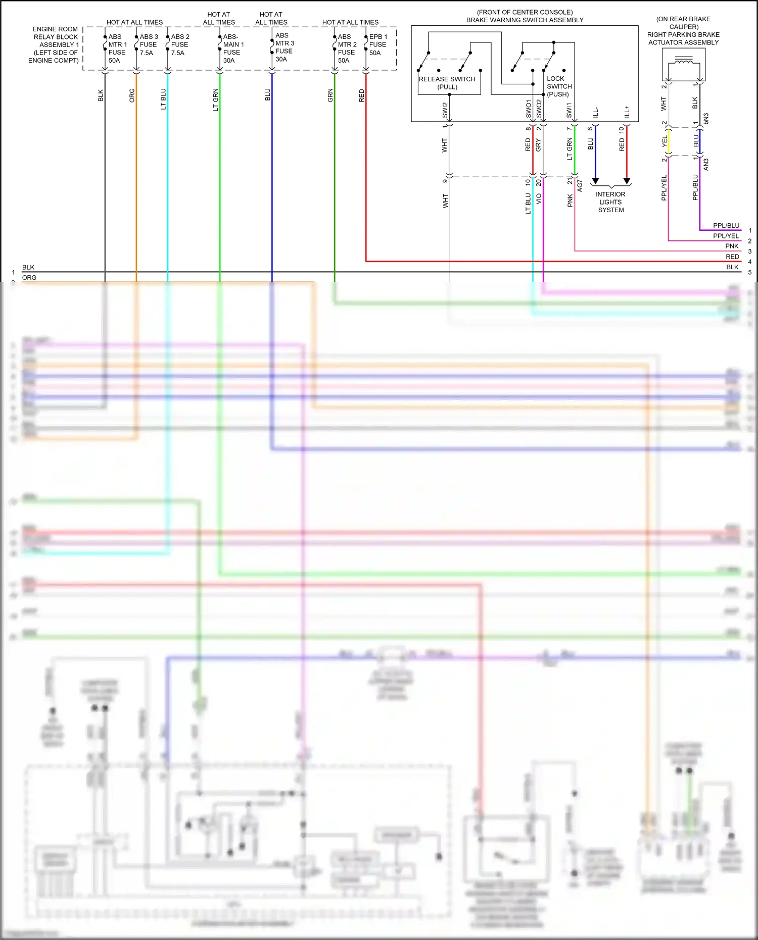 Wiring diagram ppl/yel for Lexus ES XV70 (2018-2021) (1 of 4)