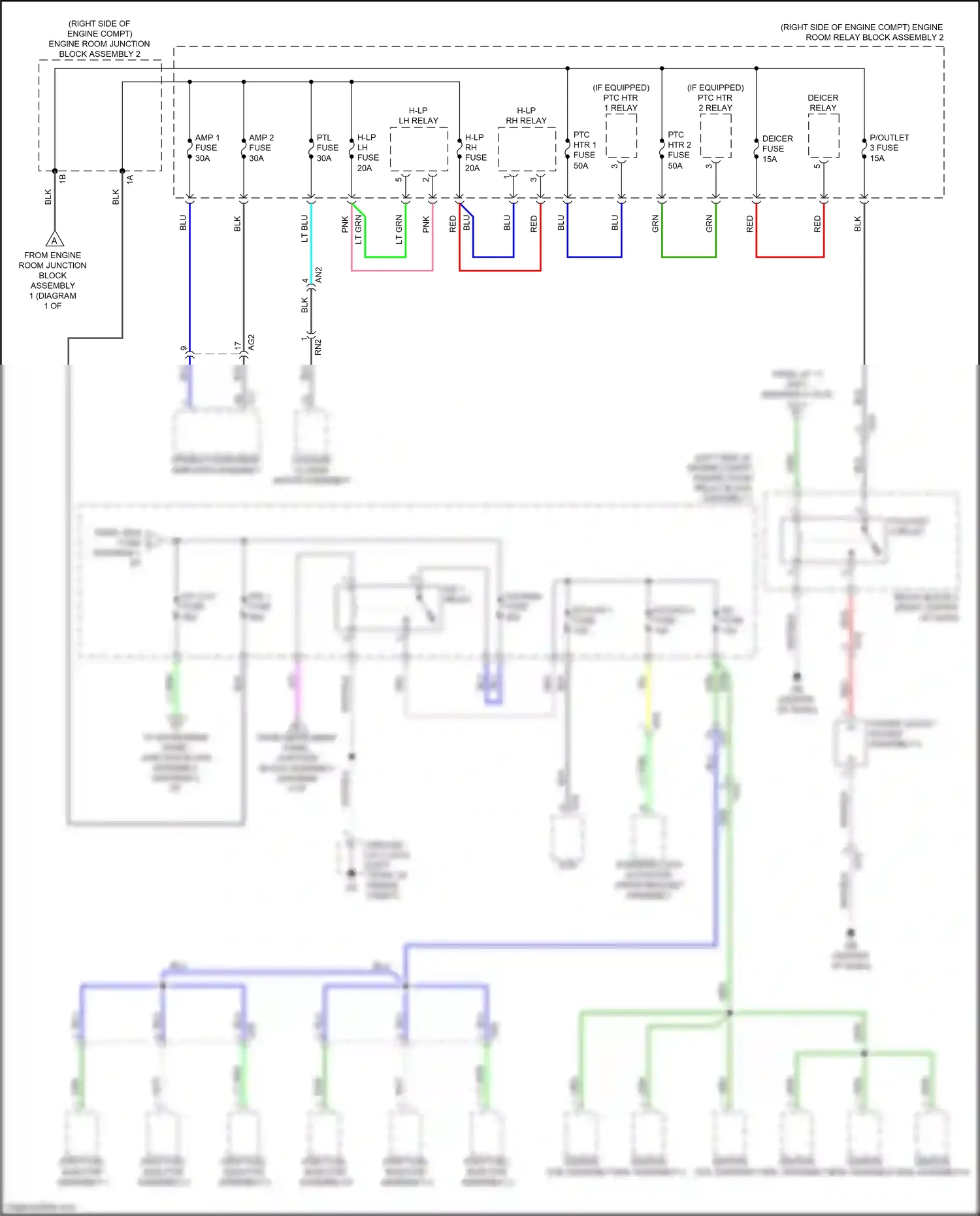 Wiring diagram ptc htr 2 relay for Lexus ES XV70 (2018-2021) (2 of 3)