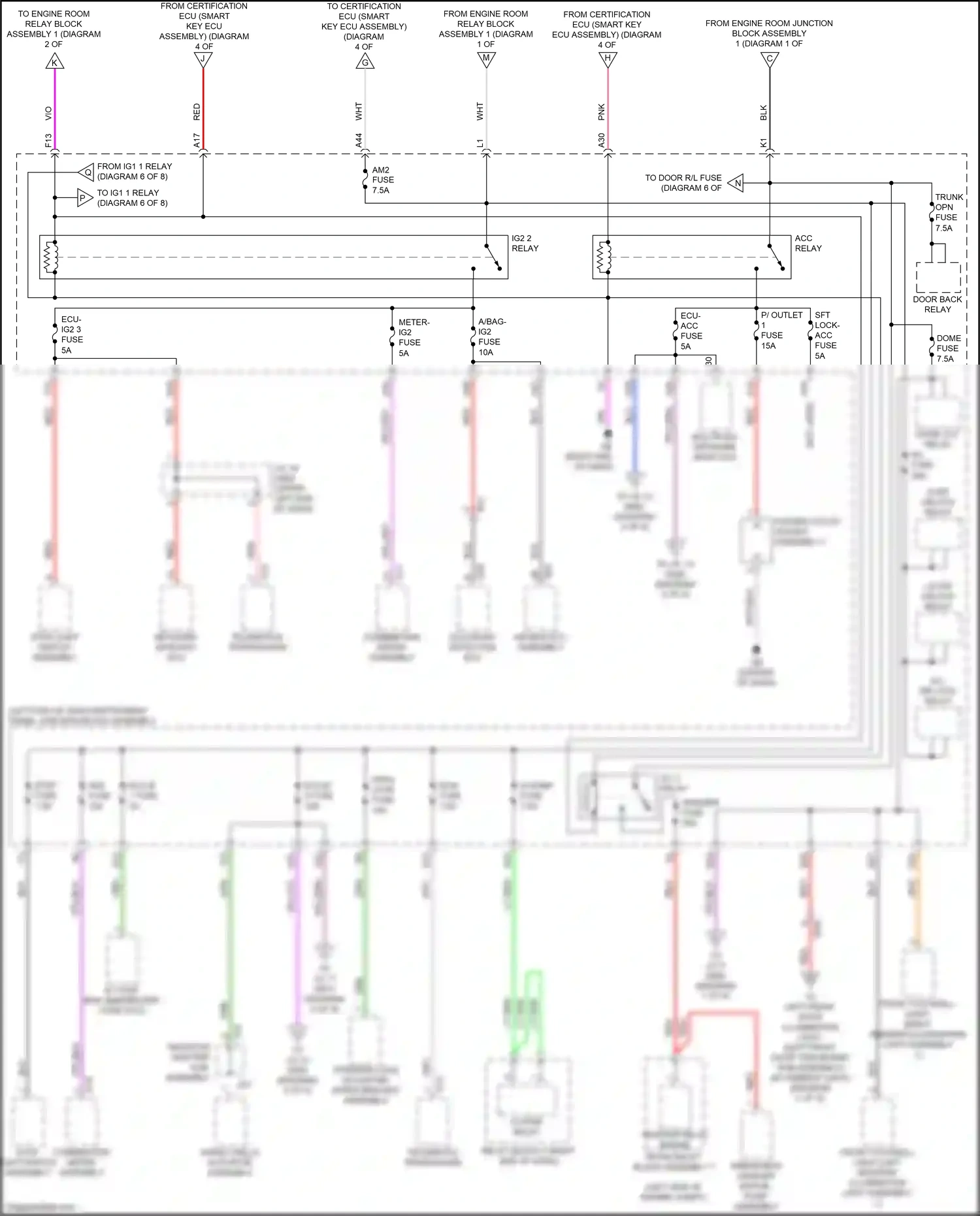 Wiring diagram red for Lexus ES XV70 (2018-2021) (27 of 139)