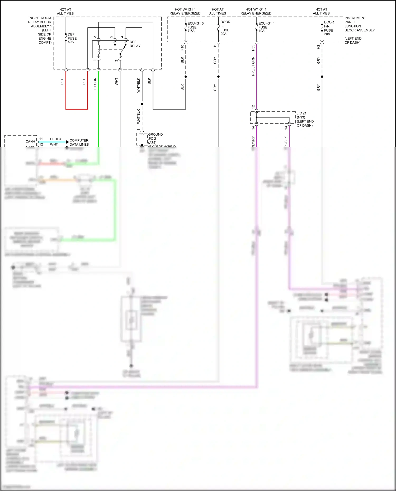 Wiring diagram relay energized for Lexus ES XV70 (2018-2021) (35 of 56)