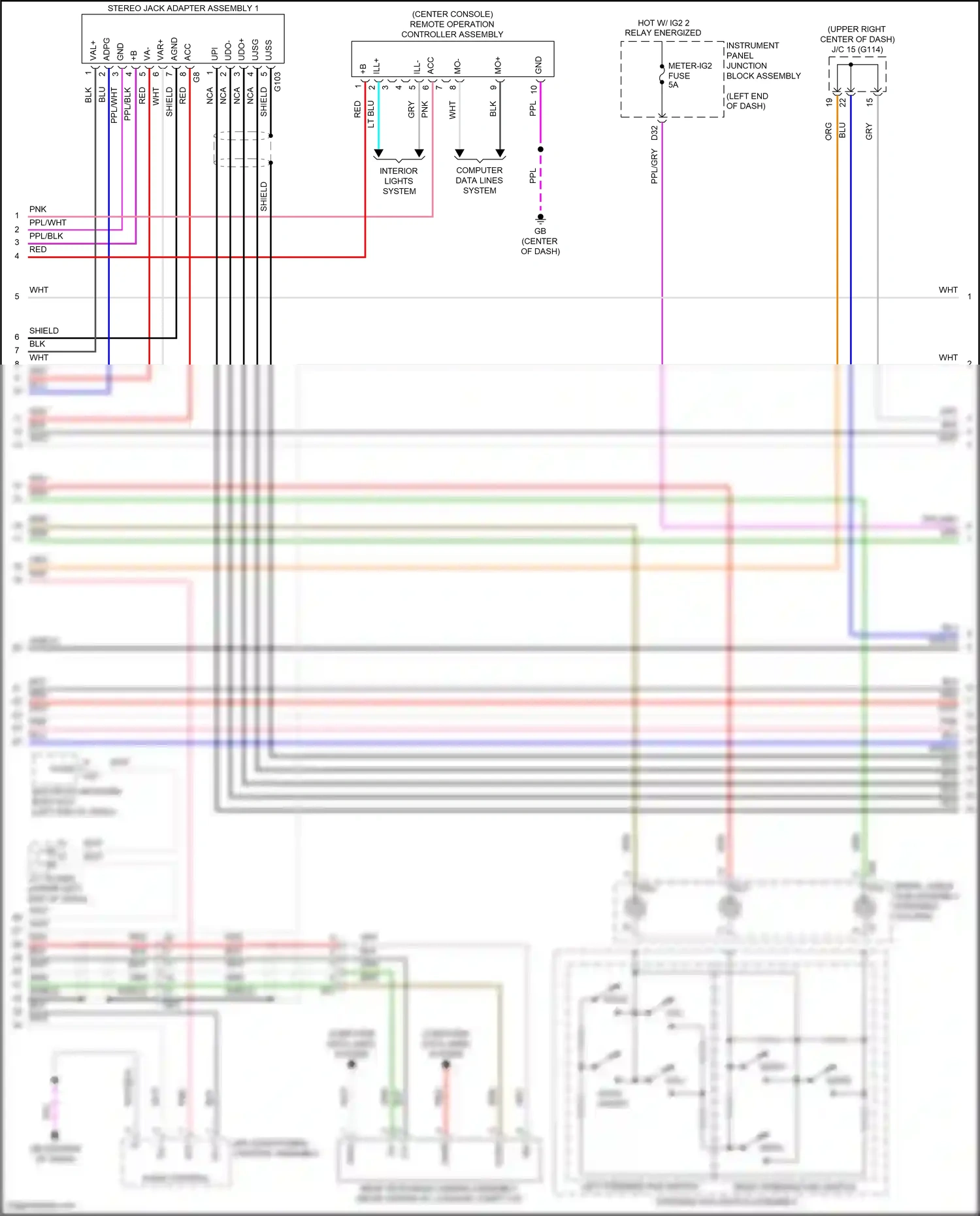 Wiring diagram right steering pad switch for Lexus ES XV70 (2018-2021) (3 of 3)
