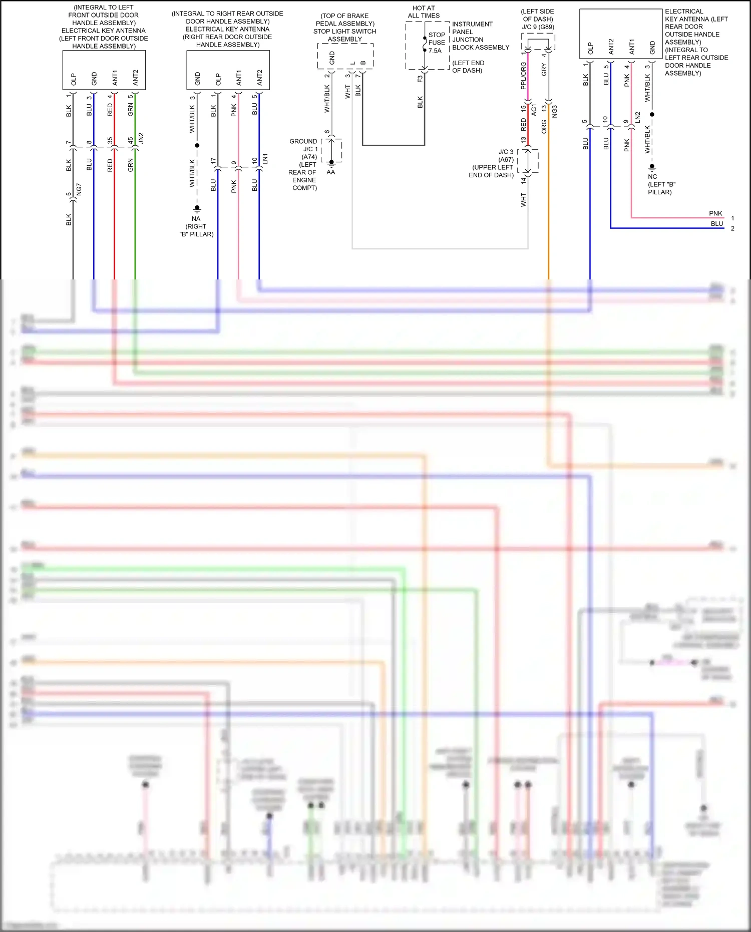 Wiring diagram stop fuse for Lexus ES XV70 (2018-2021) (5 of 11)