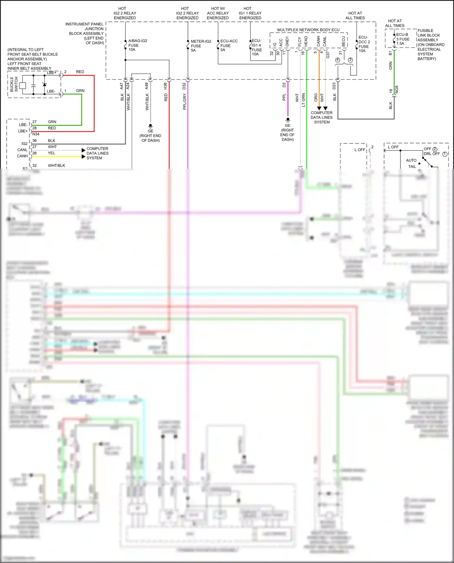 Wiring diagram tmc made for Lexus ES XV70 (2018-2021) (2 of 4)