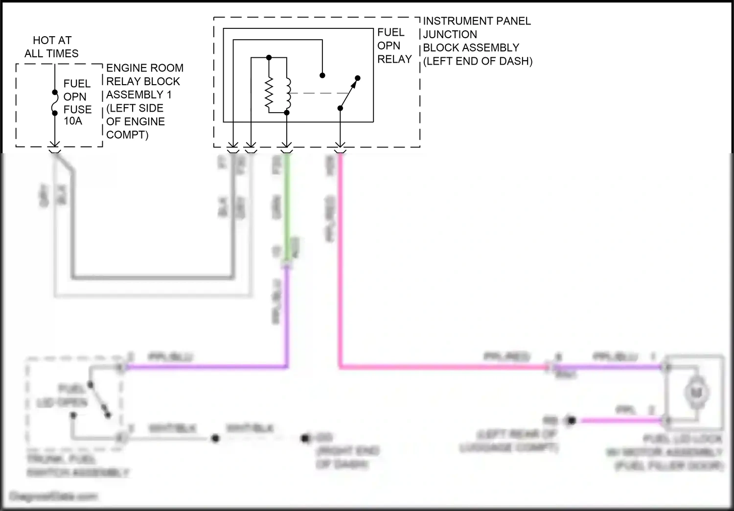 Wiring diagram trunk, fuel switch assembly for Lexus ES XV70 (2018-2021) (1 of 7)