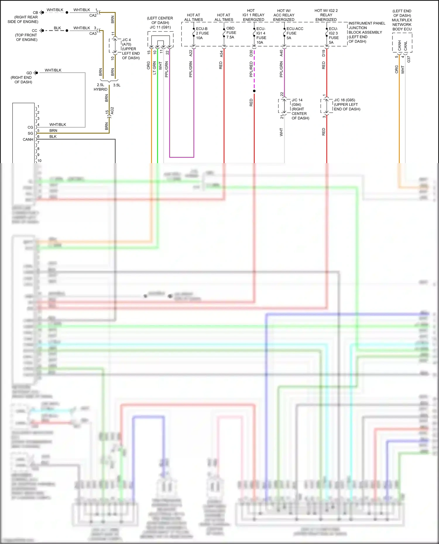 Wiring diagram w/ active noise control for Lexus ES XV70 (2018-2021) (1 of 2)