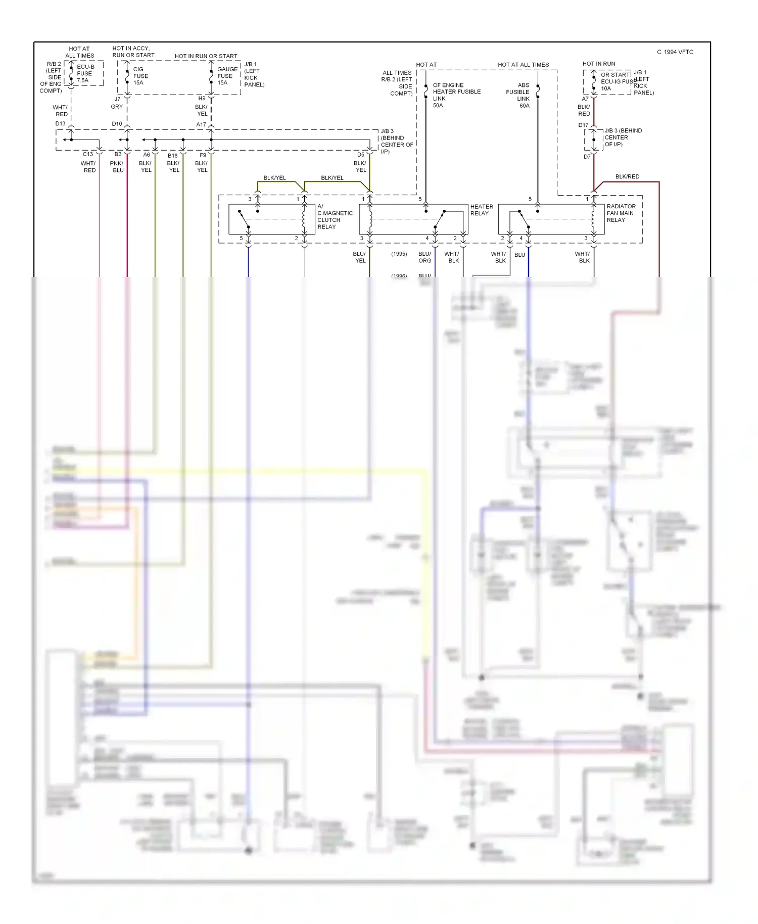 Wiring diagram blu/org for Lexus GS I (1993-1997) (2 of 12)