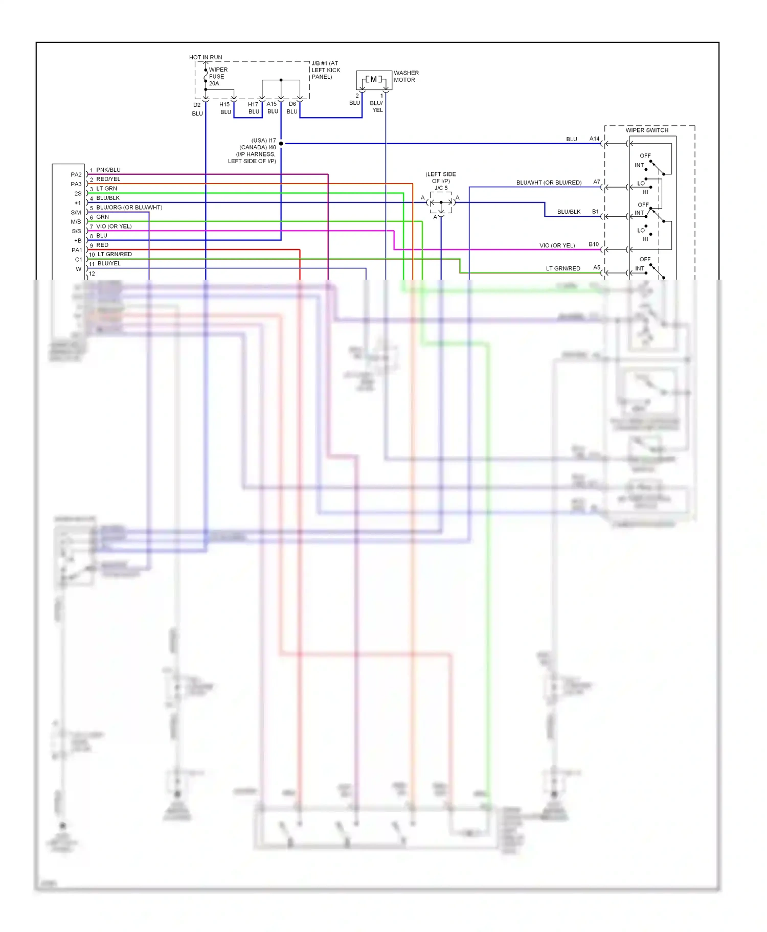 Wiring diagram combination switch for Lexus GS I (1993-1997) (2 of 3)