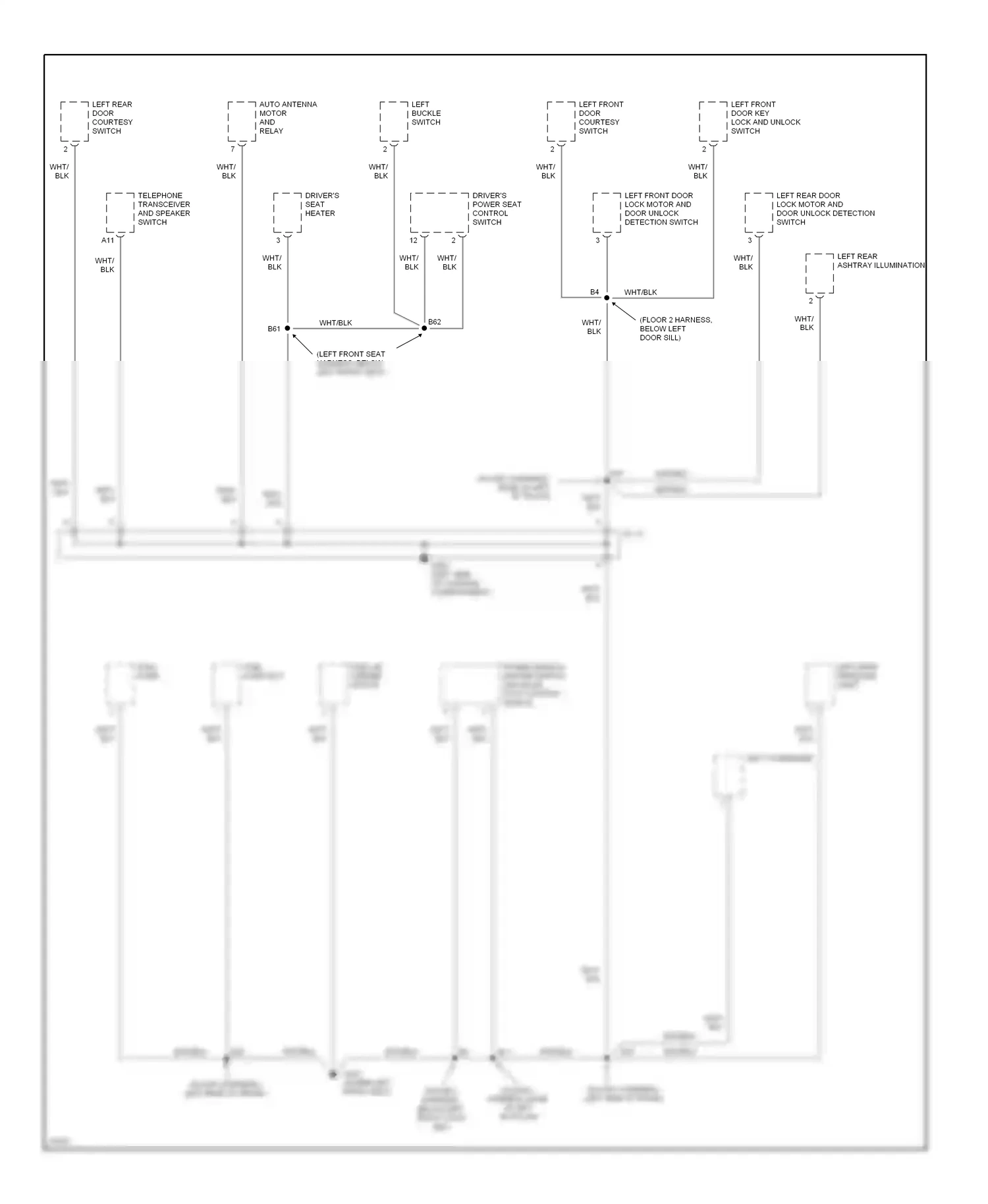 Wiring diagram left buckle switch for Lexus GS I (1993-1997) (1 of 1)