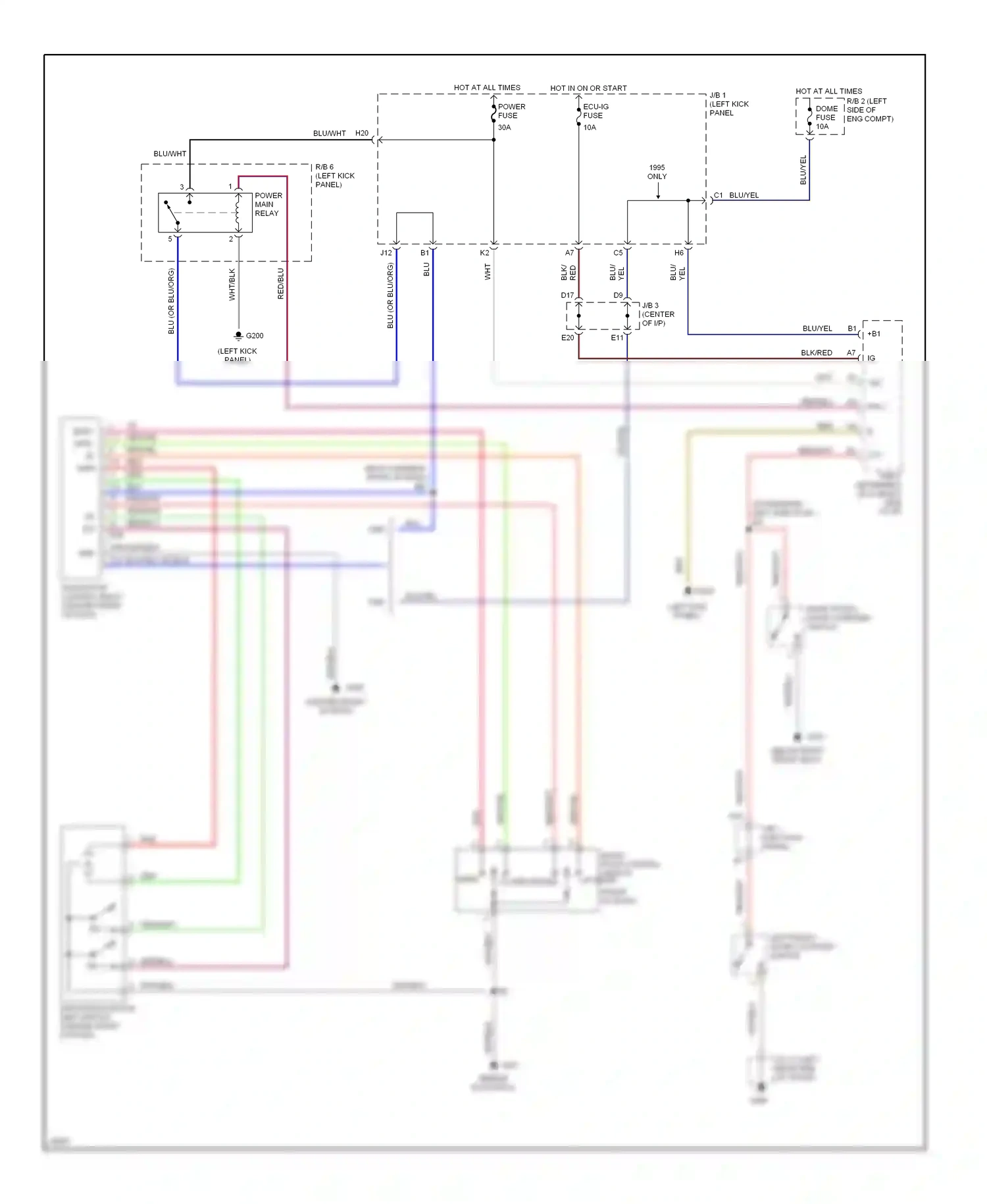 Wiring diagram open close for Lexus GS I (1993-1997) (1 of 1)