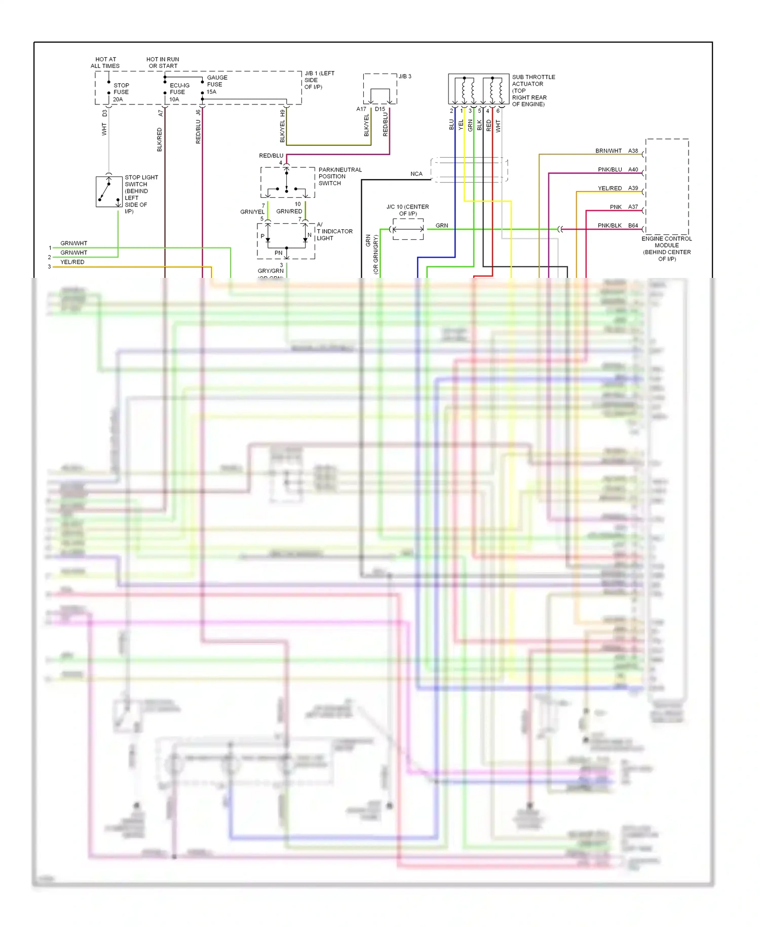 Wiring diagram red/blu for Lexus GS I (1993-1997) (3 of 22)