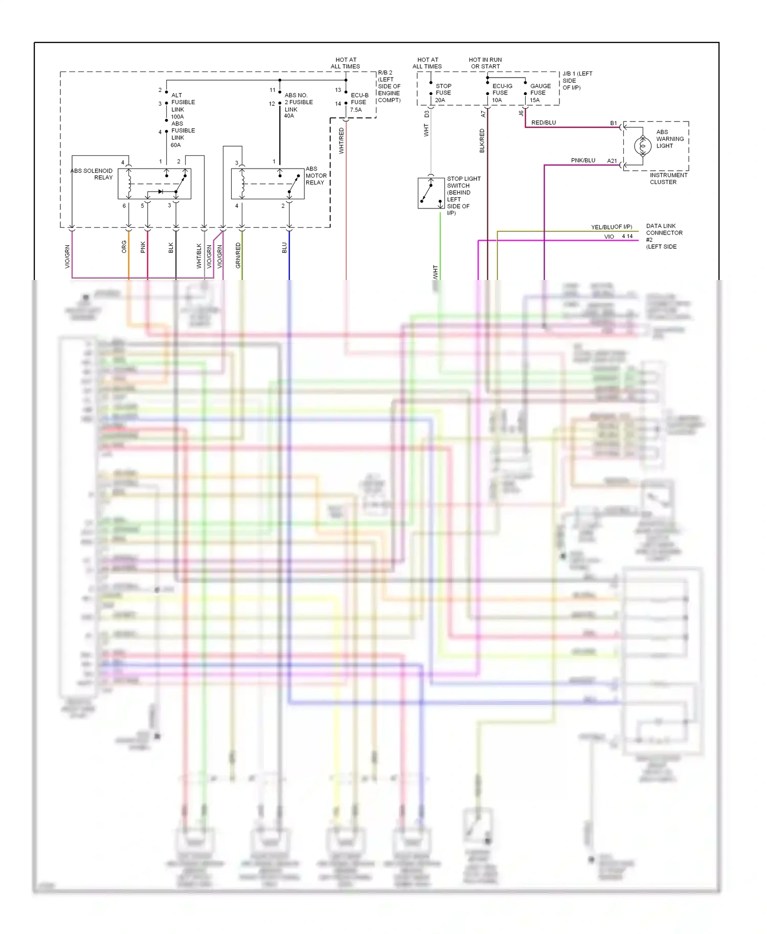 Wiring diagram red/blu for Lexus GS I (1993-1997) (2 of 22)