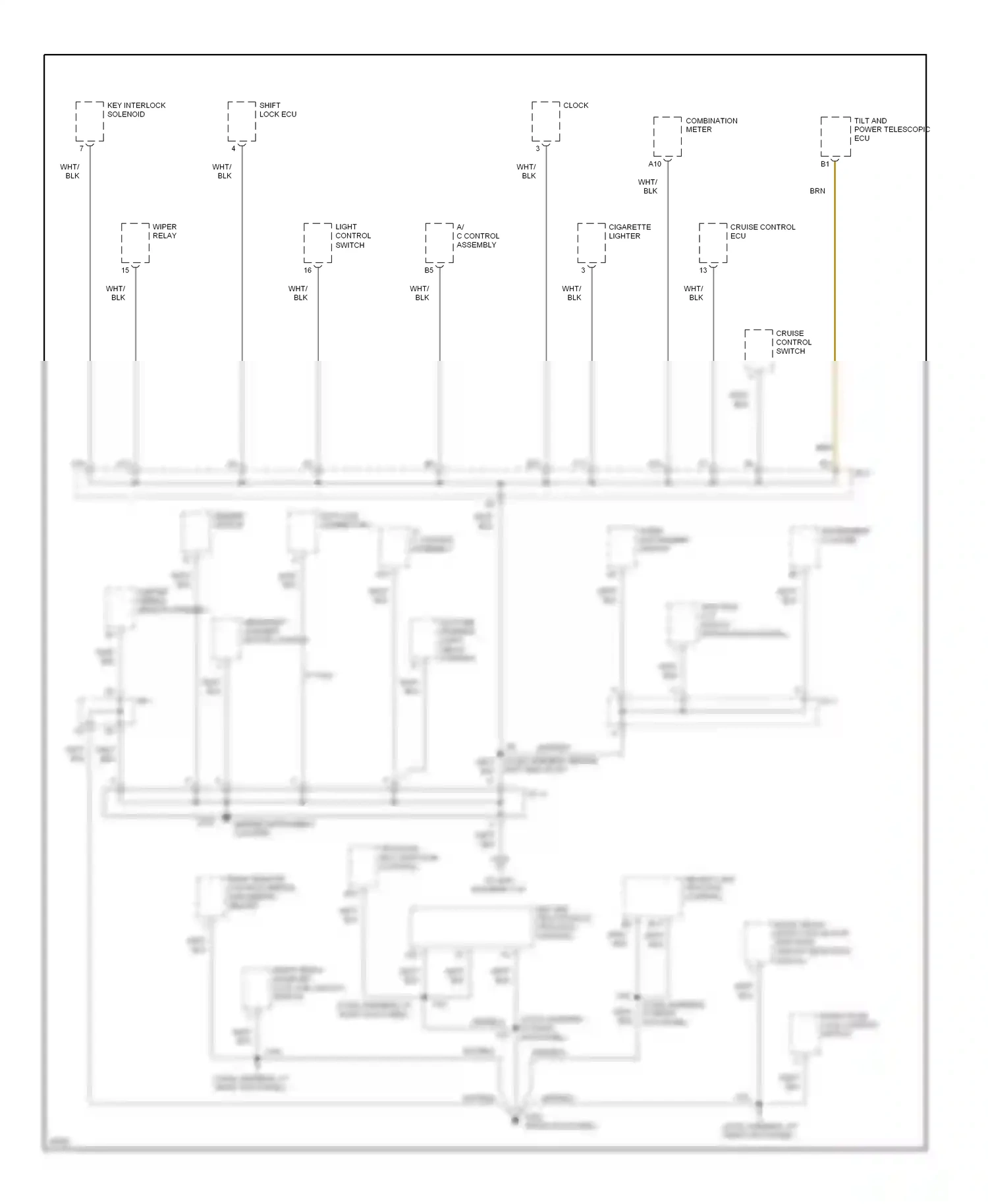 Wiring diagram right door lock control switch for Lexus GS I (1993-1997) (1 of 1)