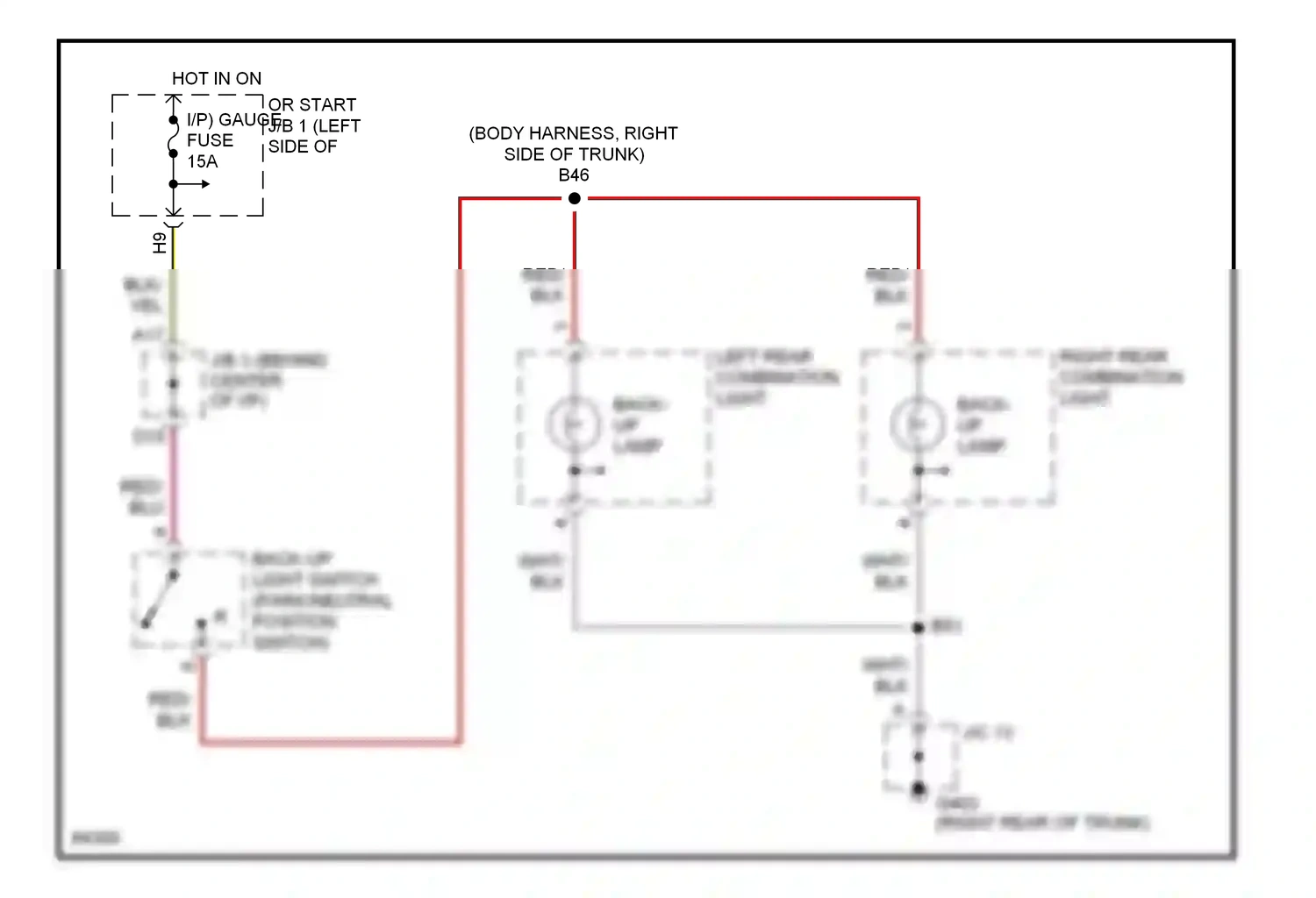 Wiring diagram right rear combination light for Lexus GS I (1993-1997) (1 of 2)
