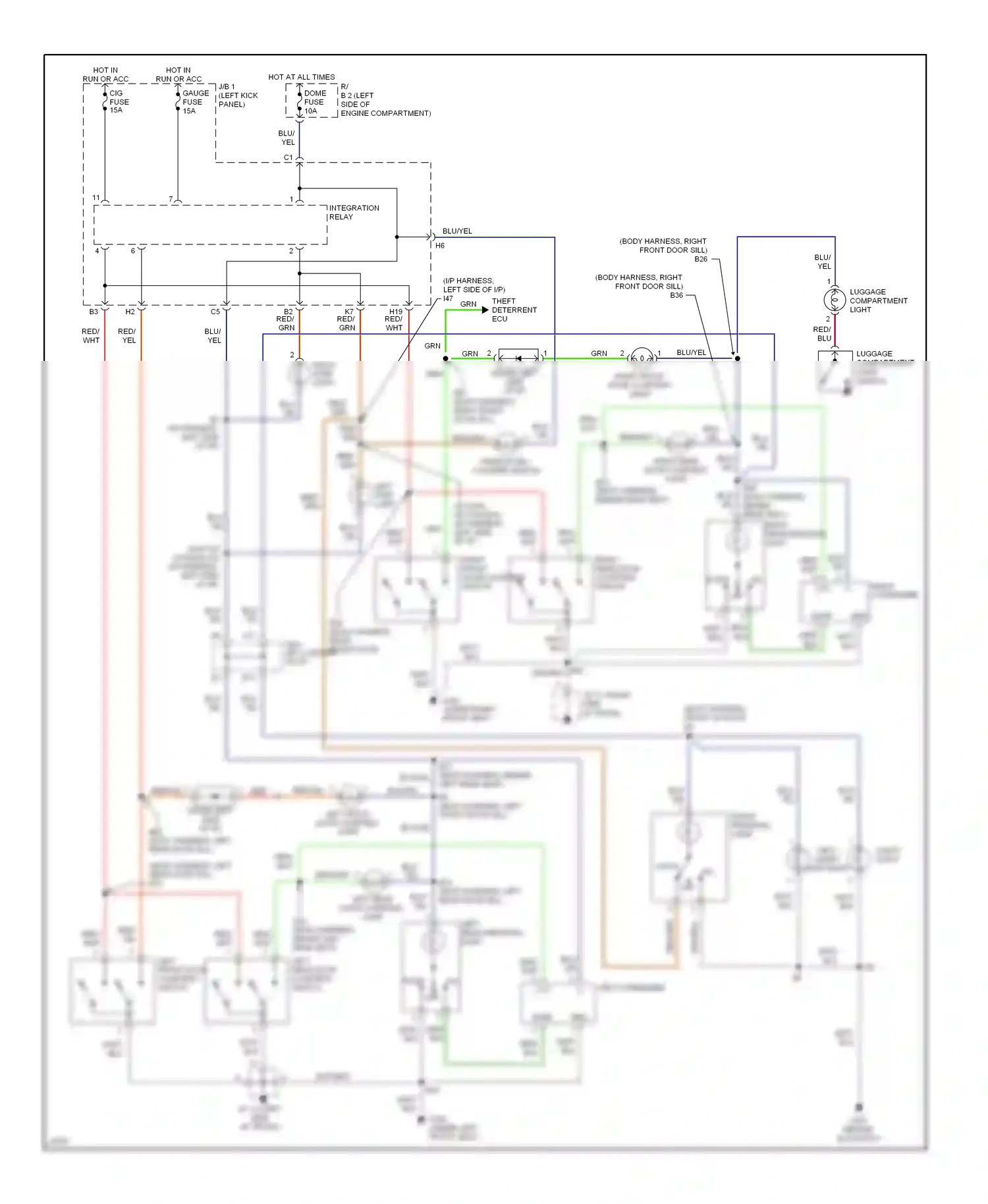 Wiring diagram right step light for Lexus GS I (1993-1997) (1 of 1)