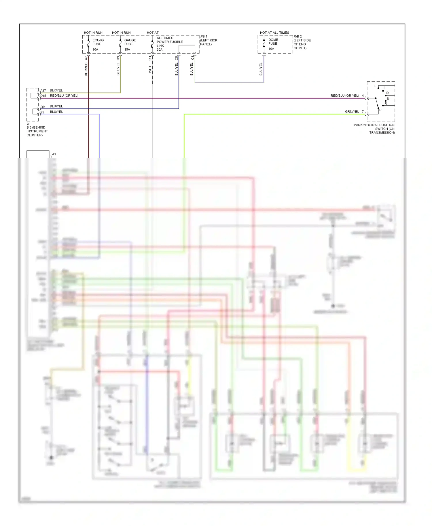 Wiring diagram telescopic position sensor for Lexus GS I (1993-1997) (1 of 1)