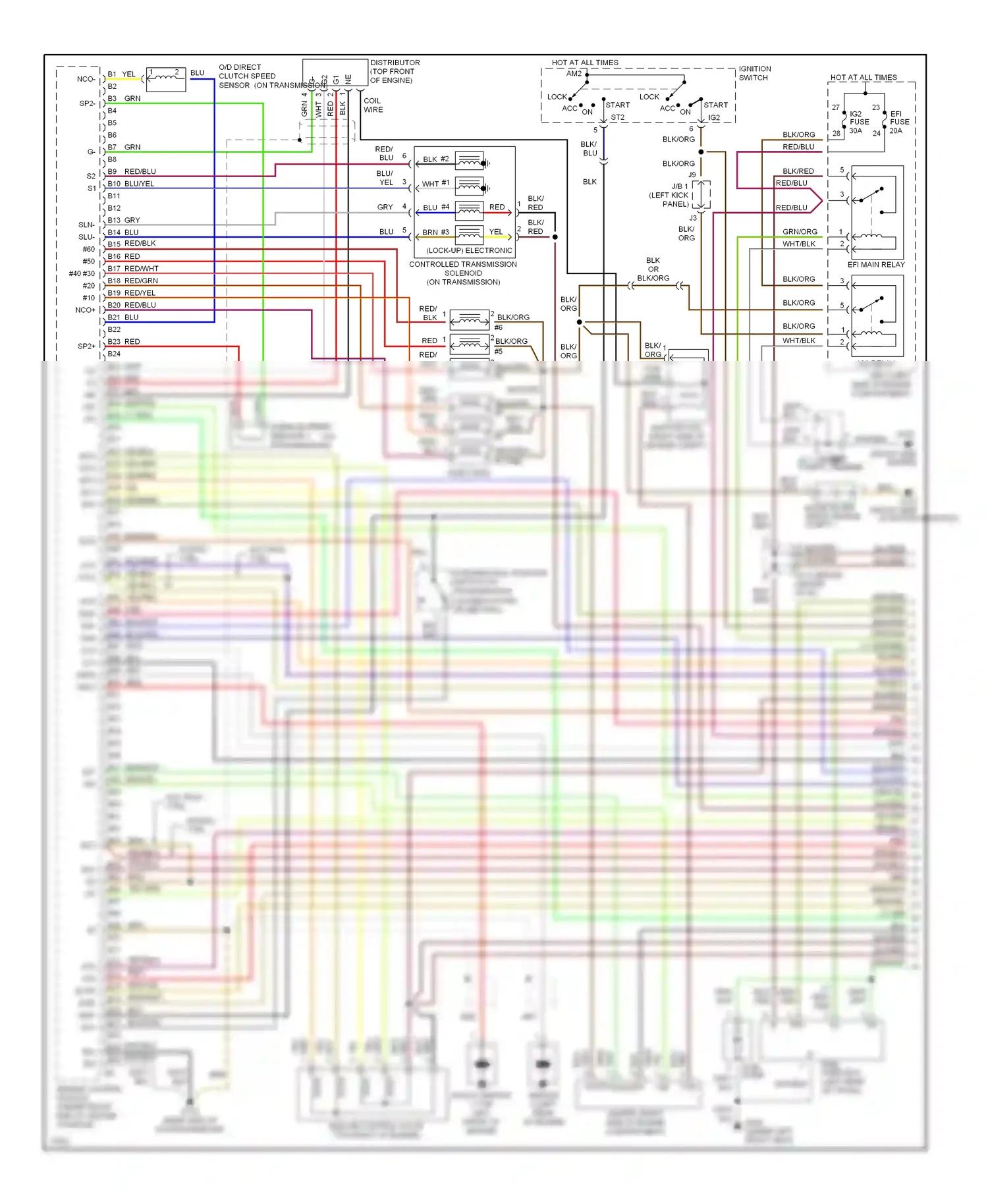 Wiring diagram w/o trac. ctrl. for Lexus GS I (1993-1997) (1 of 1)