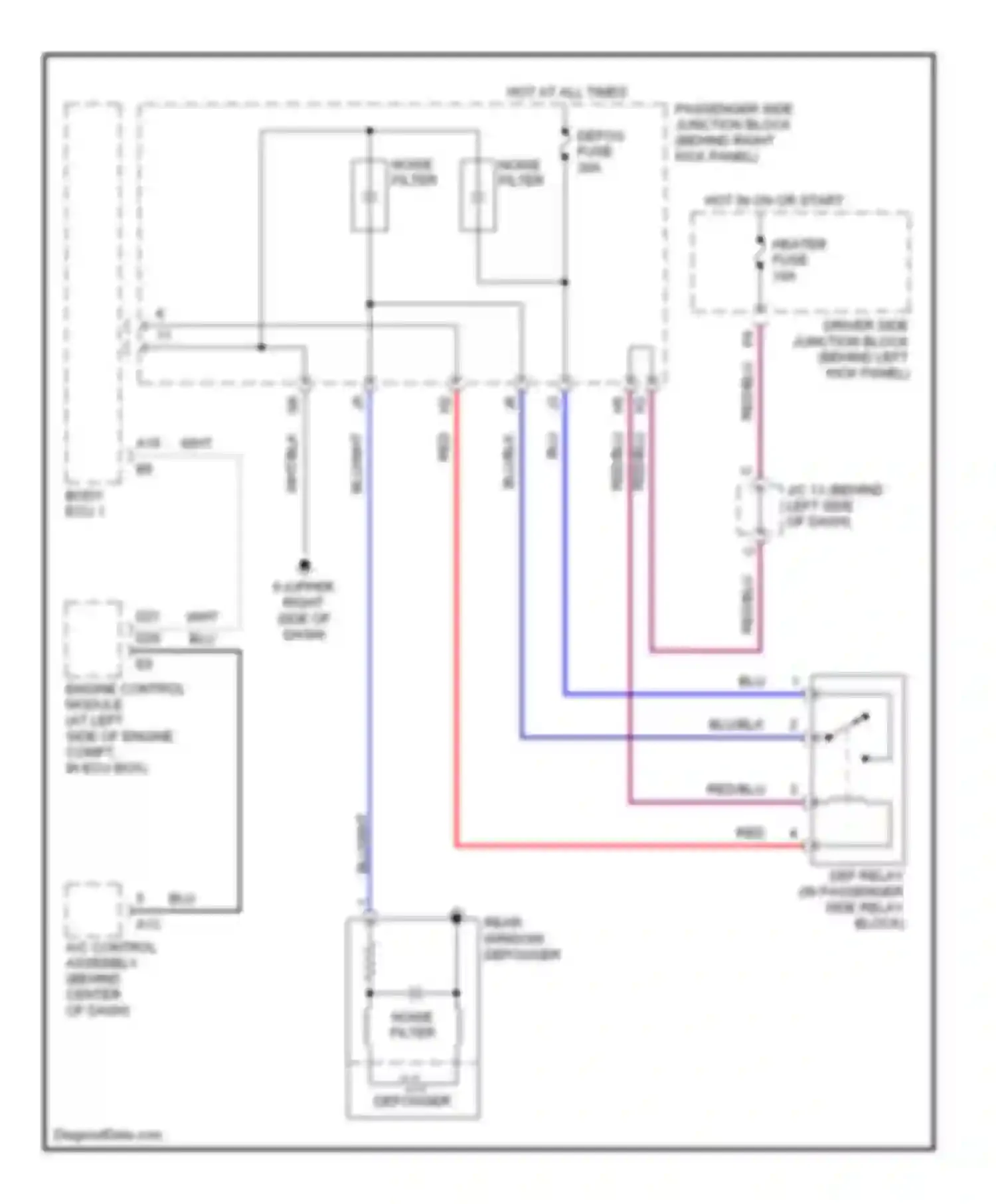 GS Lexus II facelift (2000-2004): Rear defogger circuit