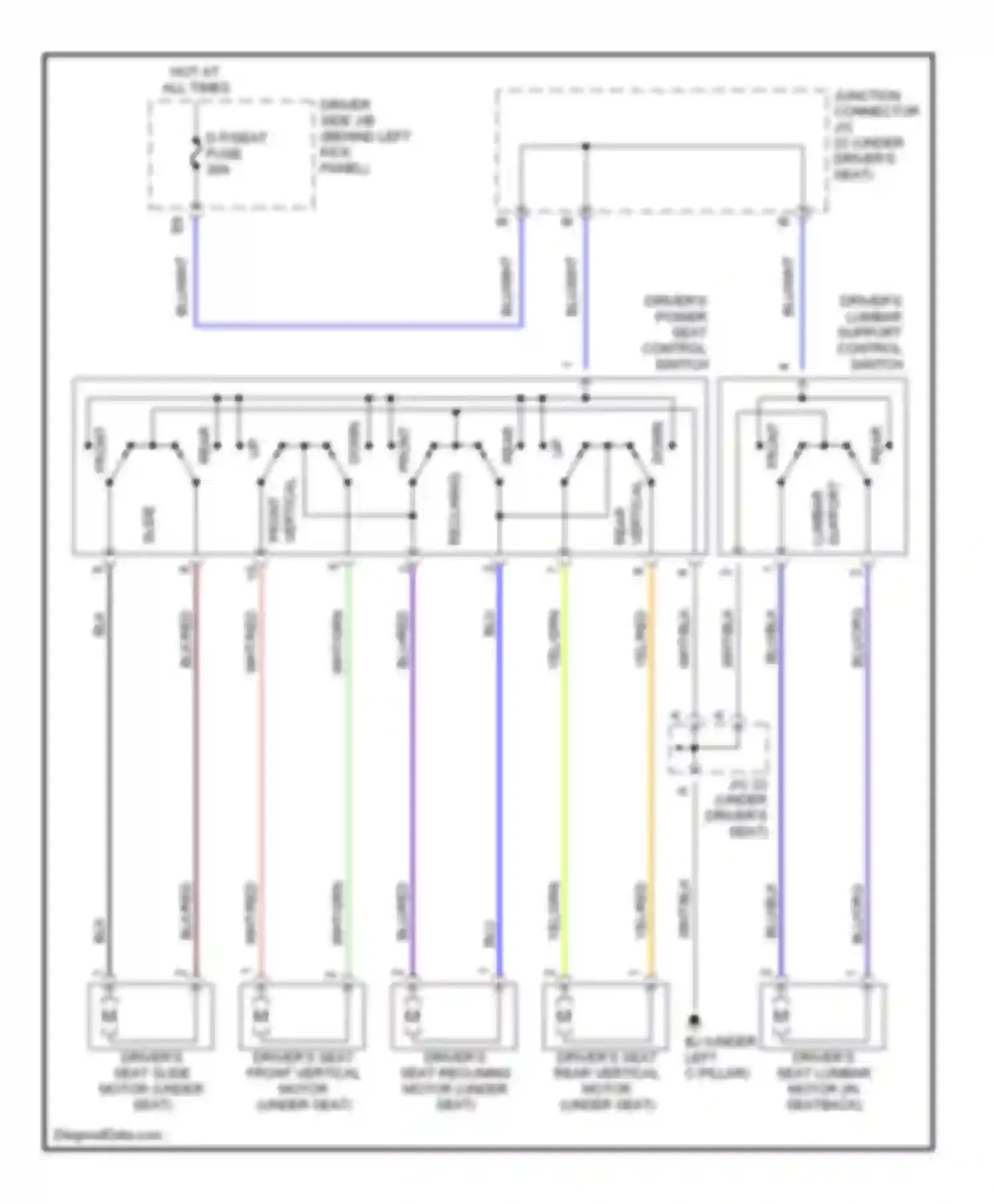 GS Lexus II facelift (2000-2004): Driver seat circuit