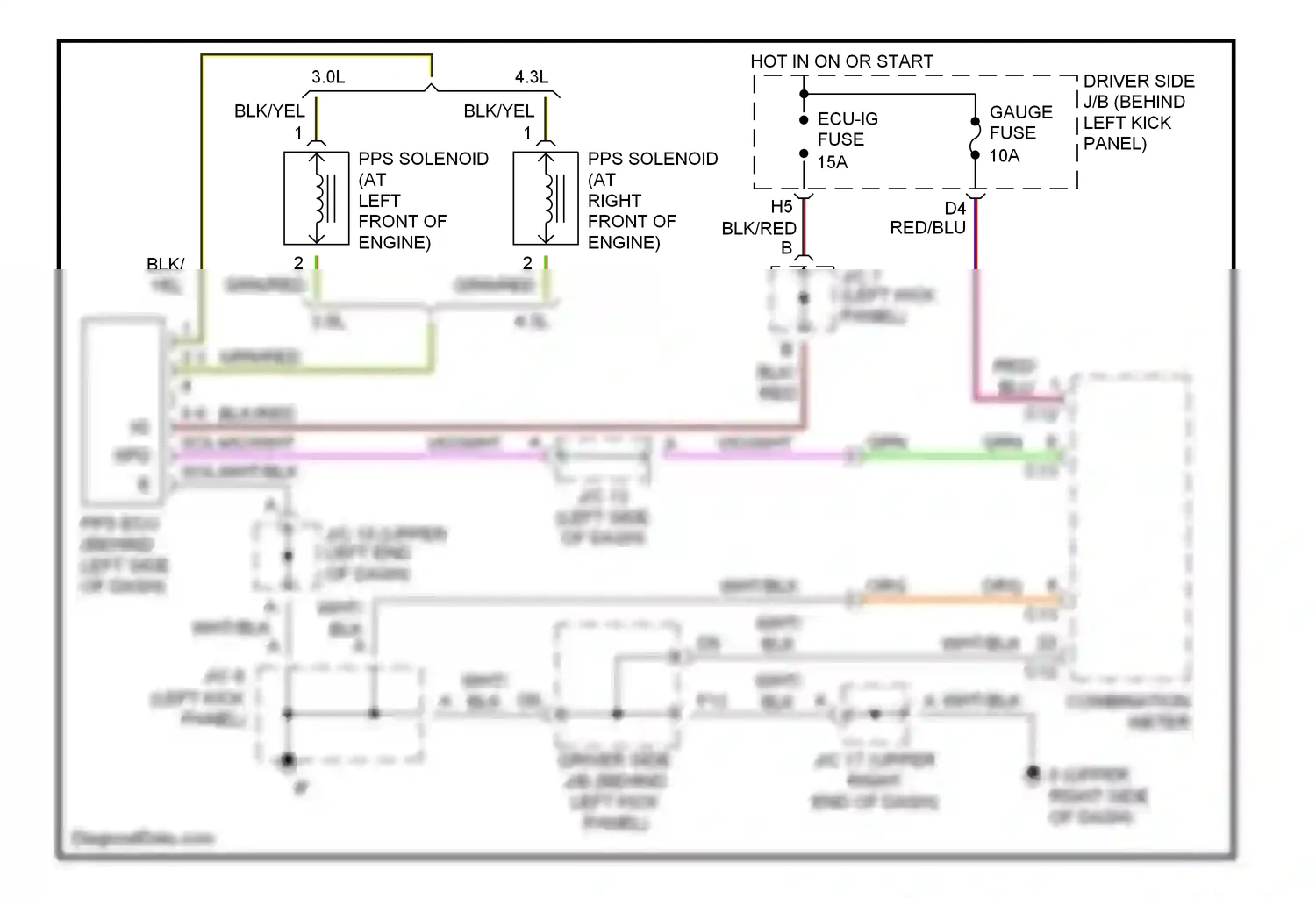 Wiring diagram blu for Lexus GS II facelift (2000-2004) (13 of 53)