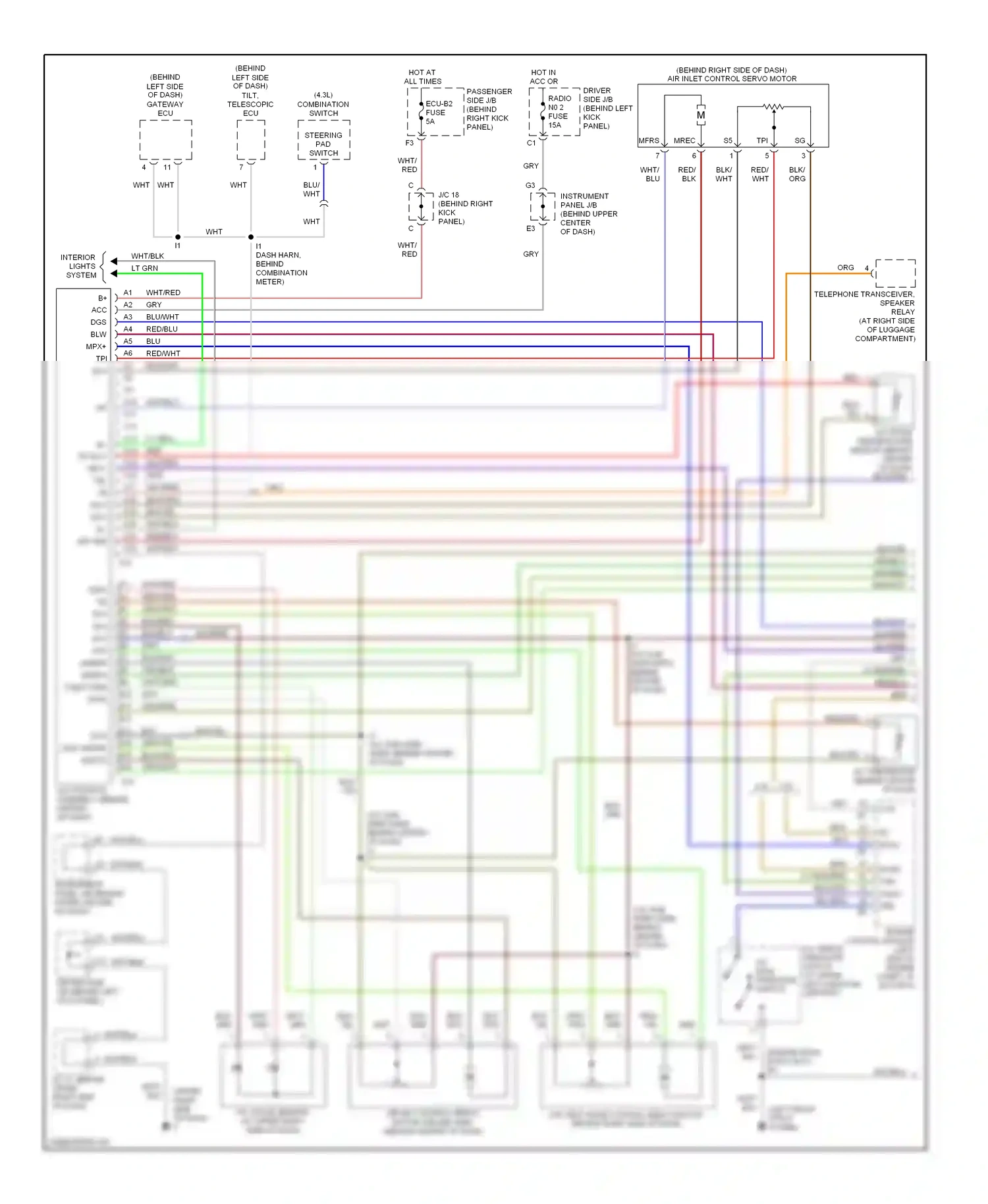 Wiring diagram blu/org for Lexus GS II facelift (2000-2004) (1 of 39)