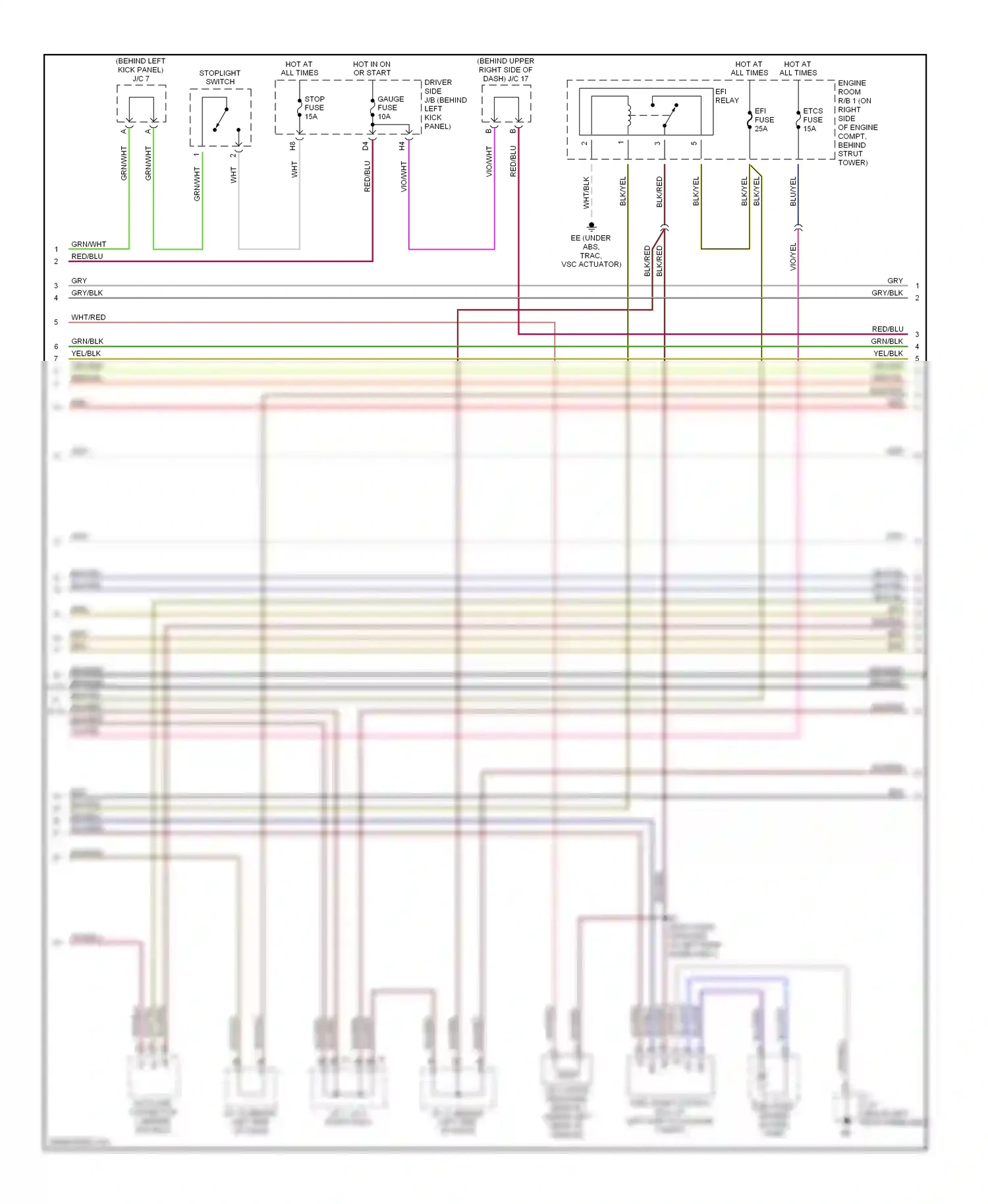 Wiring diagram blu/yel for Lexus GS II facelift (2000-2004) (20 of 38)