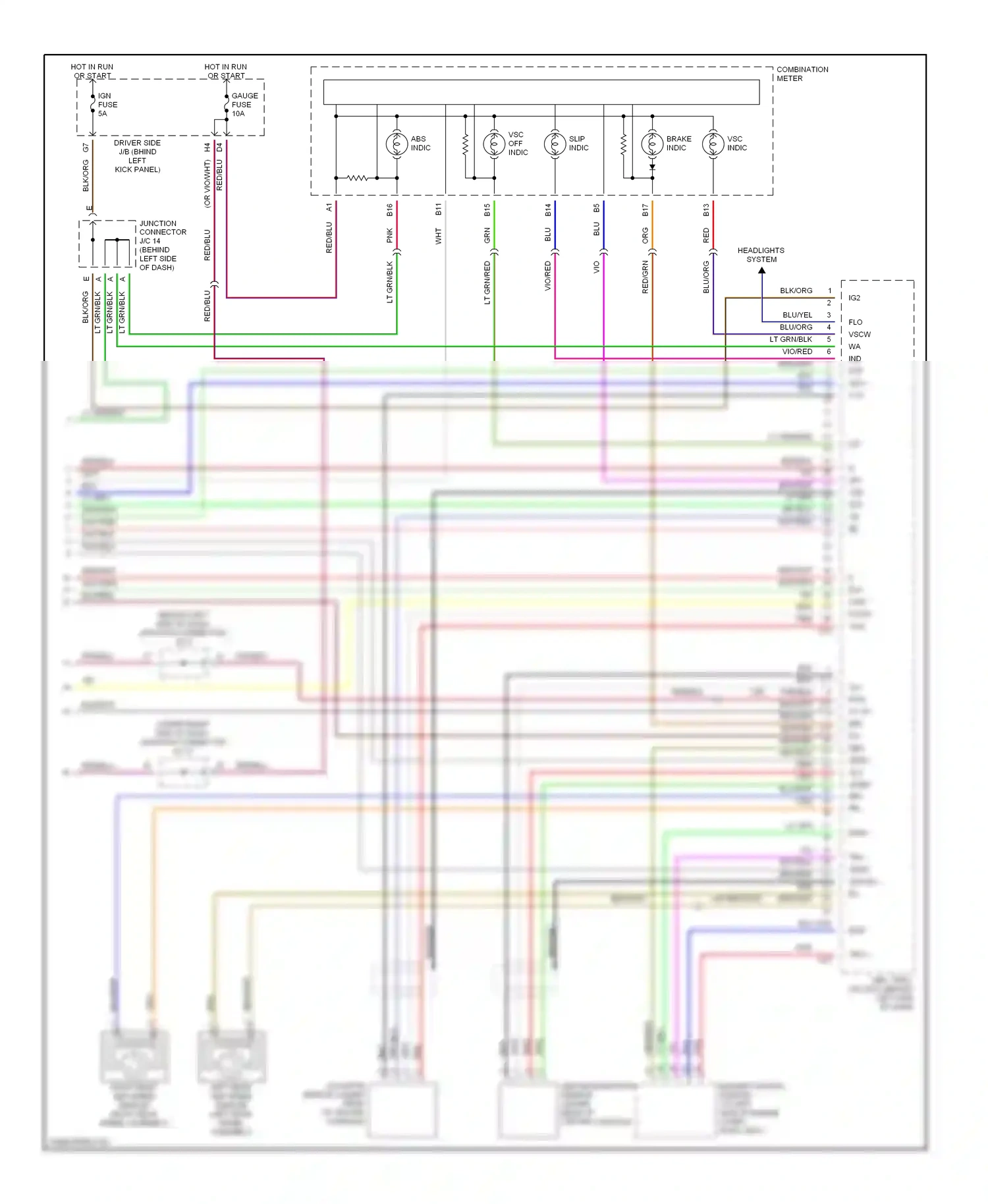 Lexus GS II facelift (2000-2004) engine control module (at left side of engine compt, in ecu box) wiring diagram  (1 of 9)