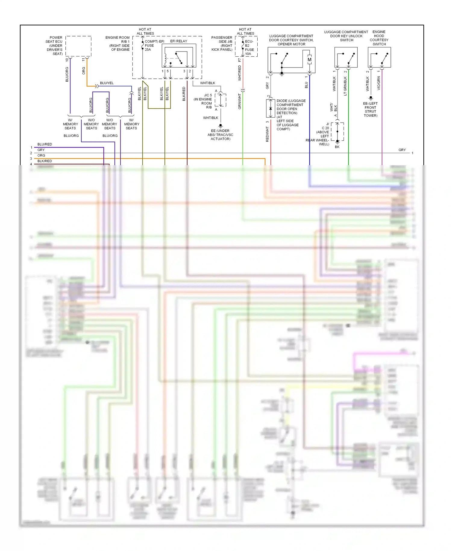 Lexus GS II facelift (2000-2004) engine control module (left side of engine compt, in ecu box) wiring diagram  (2 of 4)