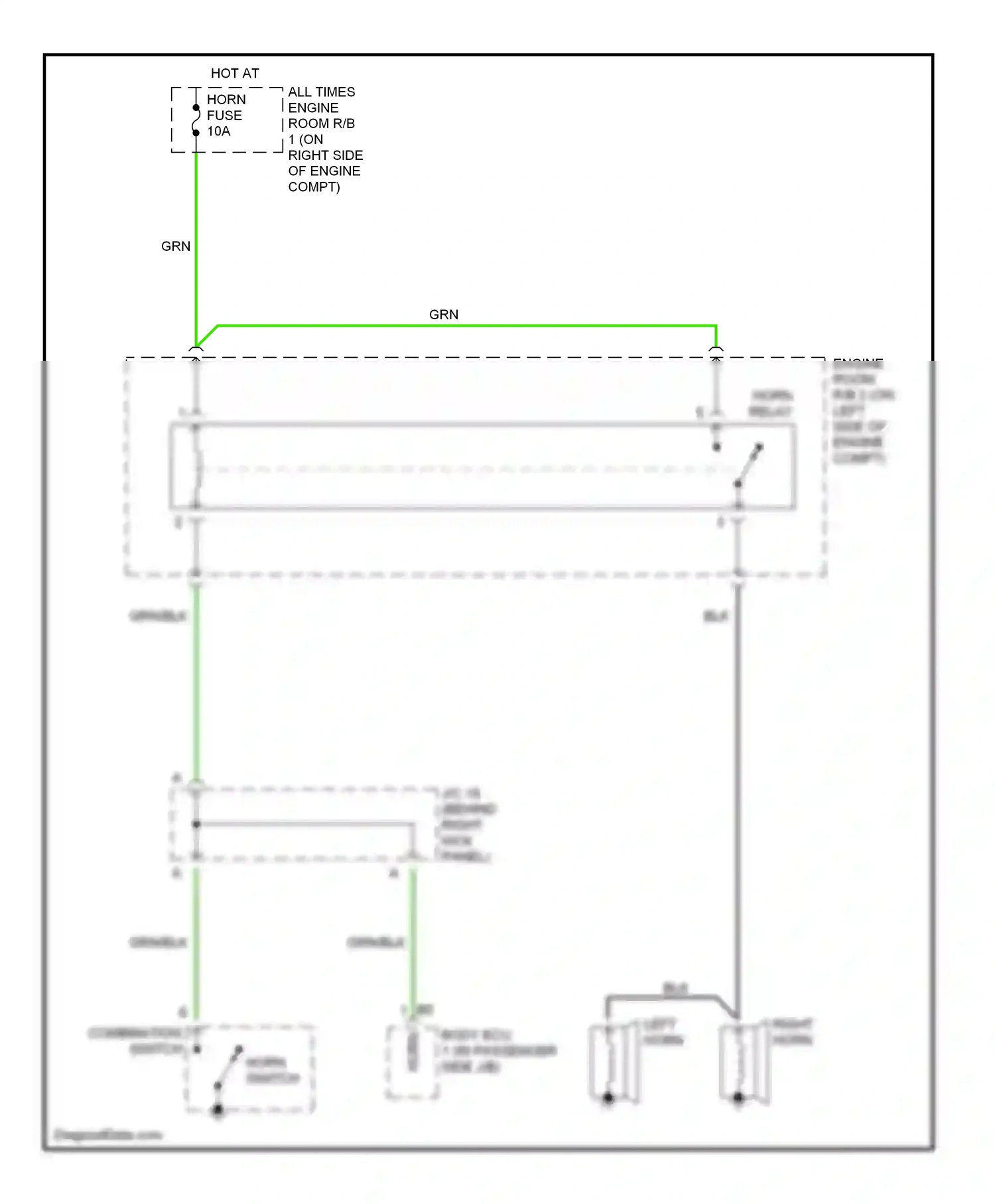 Wiring diagram grn/blk for Lexus GS II facelift (2000-2004) (14 of 31)