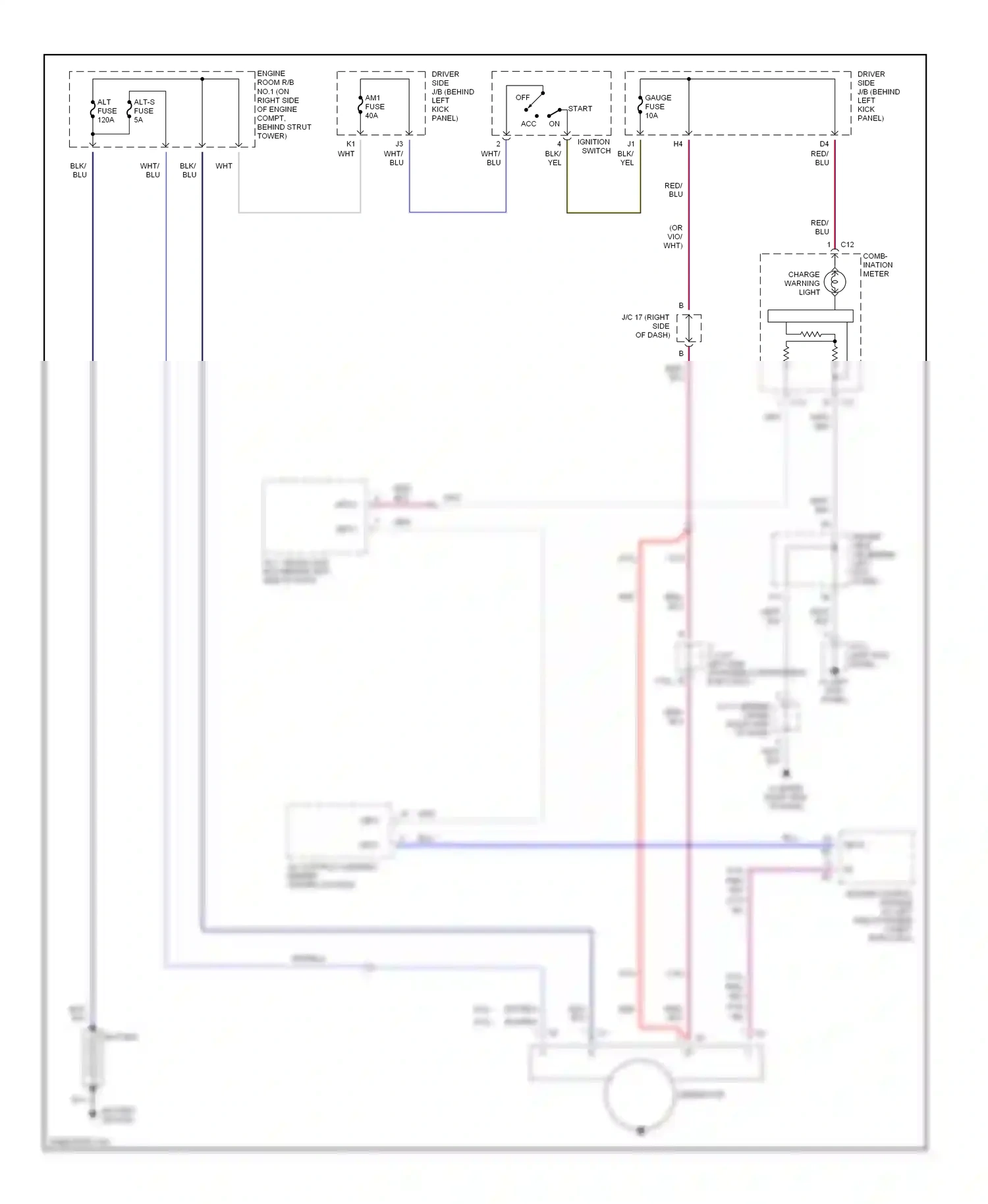 Wiring diagram ignition switch for Lexus GS II facelift (2000-2004) (1 of 5)