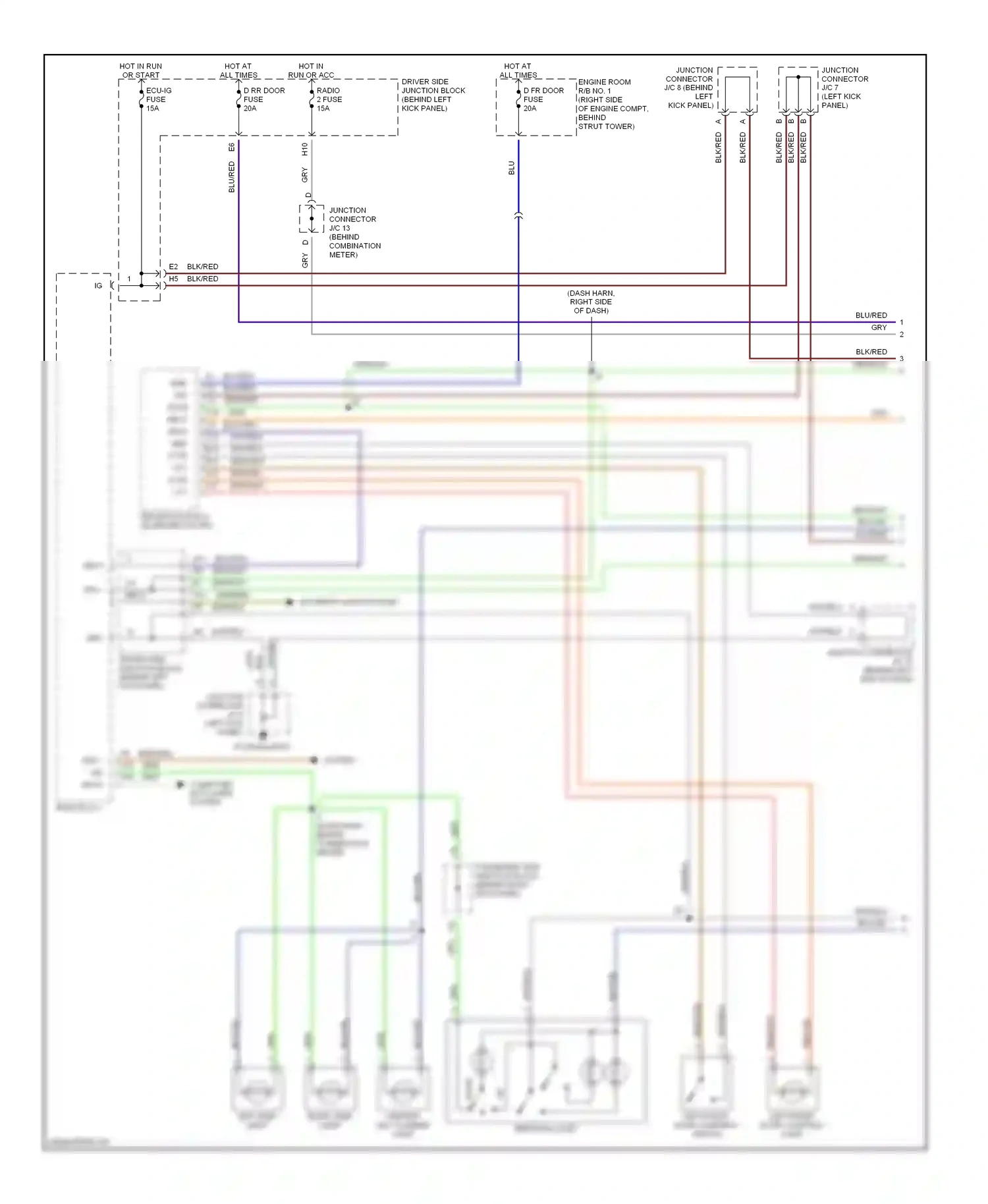 Wiring diagram left step light right step light for Lexus GS II facelift (2000-2004) (1 of 1)